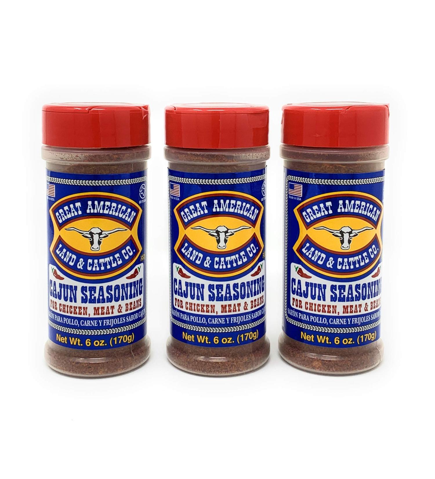 Great American Land & Cattle Cajun Seasoning 6oz (Pack of 3) - Authentic Blend for Bold Flavor - Buy Online on GoSupps.com