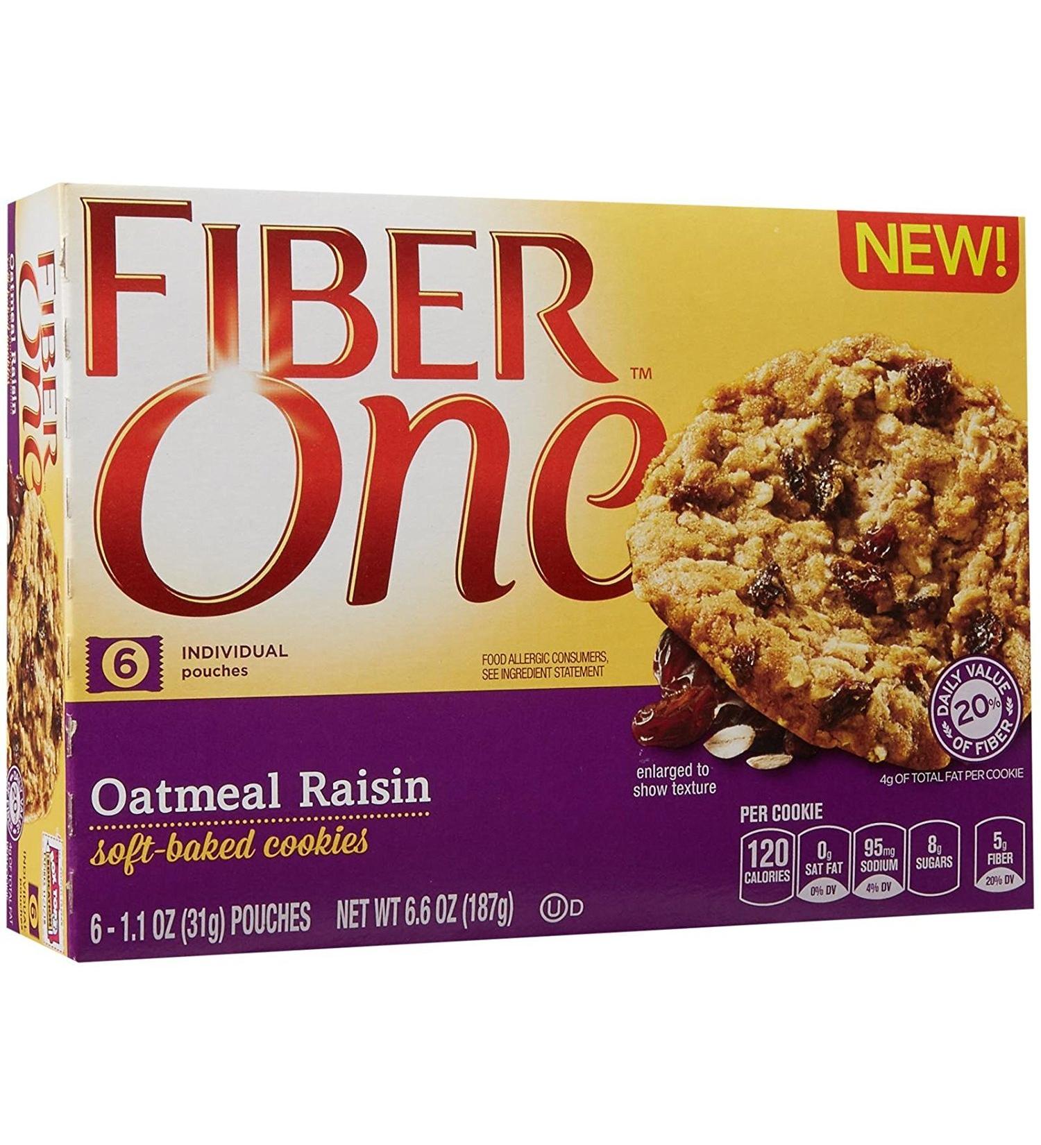 Fiber One Soft Baked Cookies - Oatmeal Raisin - 6.6 Oz (Pack of 3) Oatmeal Raisin 6.6 Ounce (Pack of 3)
