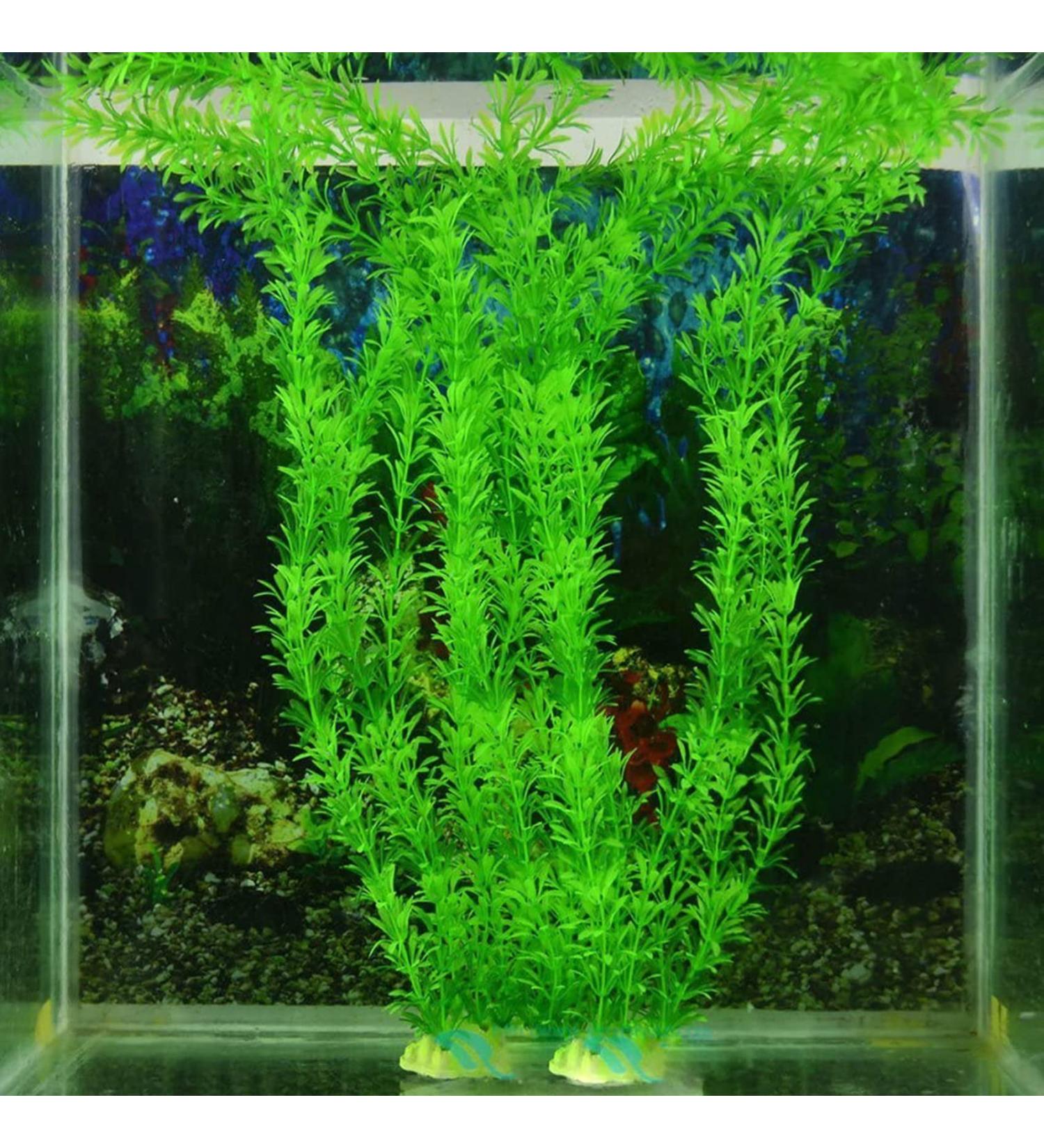 RuiChy 12-Inch Green Plastic Artificial Aquarium Plant - Style-12 - Buy Online on GoSupps.com