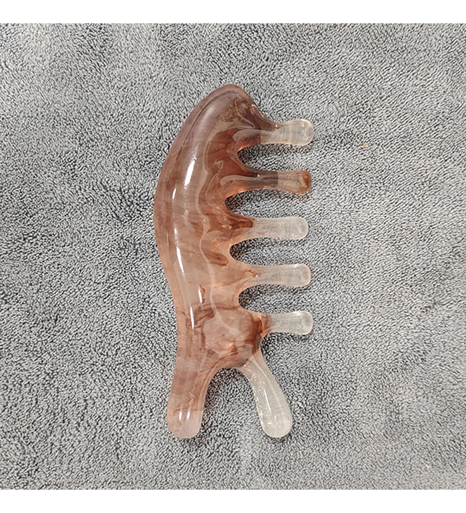 Meridian Massage Comb - Portable Synthetic Resin Acupuncture Therapy for Head Face Neck Massage - Relaxation Device with Wide Teeth - Ideal for Scalp Care - Buy Online on GoSupps.com