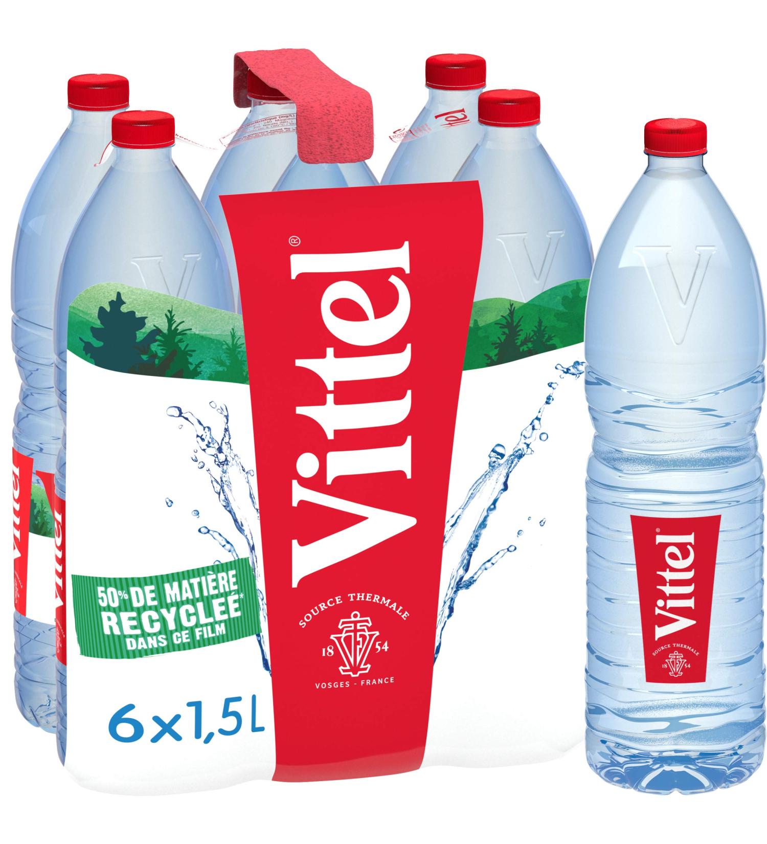 Vittel Natural mineral water - The 6 bottles of 1.5L - Buy Online on GoSupps.com