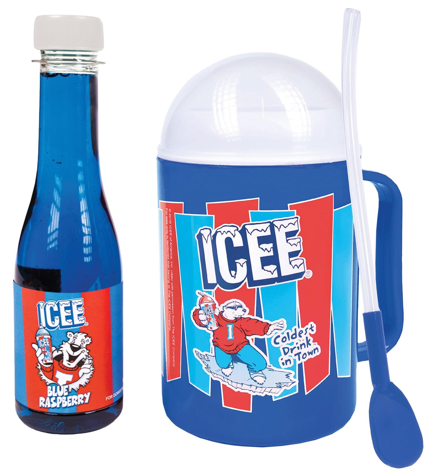 ICEE Slushie Making Cup Set with Blue Raspberry Syrup | Genuine ICEE Brand | Single Serve - Buy Online on GoSupps.com