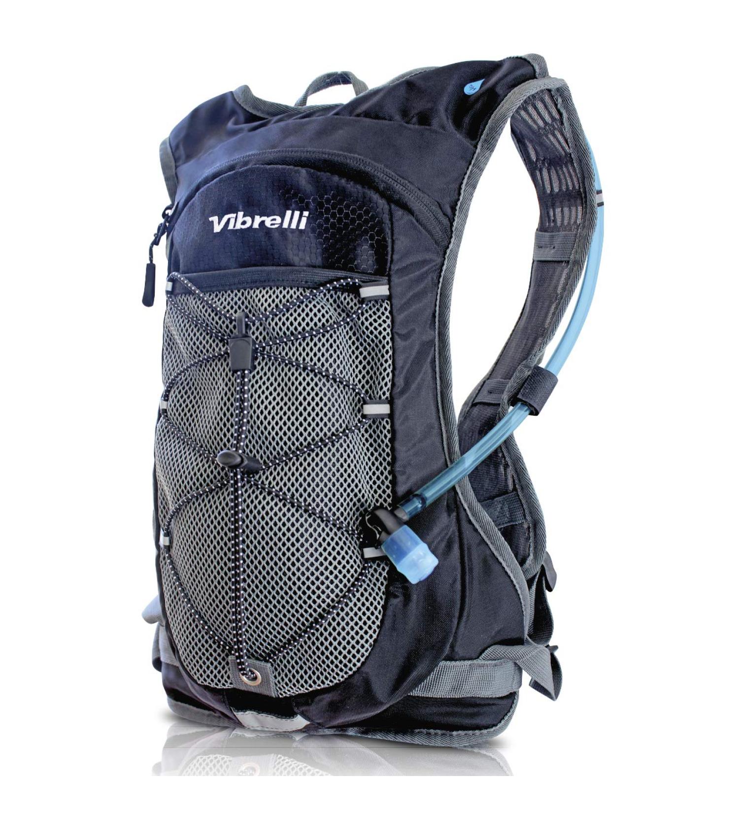 Vibrelli Hydration Pack with 2L Water Bladder - Lightweight Hydration Backpack for Running, Cycling, Hiking, Skiing & Snow - High Flow Bite Valve - Men, Women & Kids - Black - Buy Online on GoSupps.com