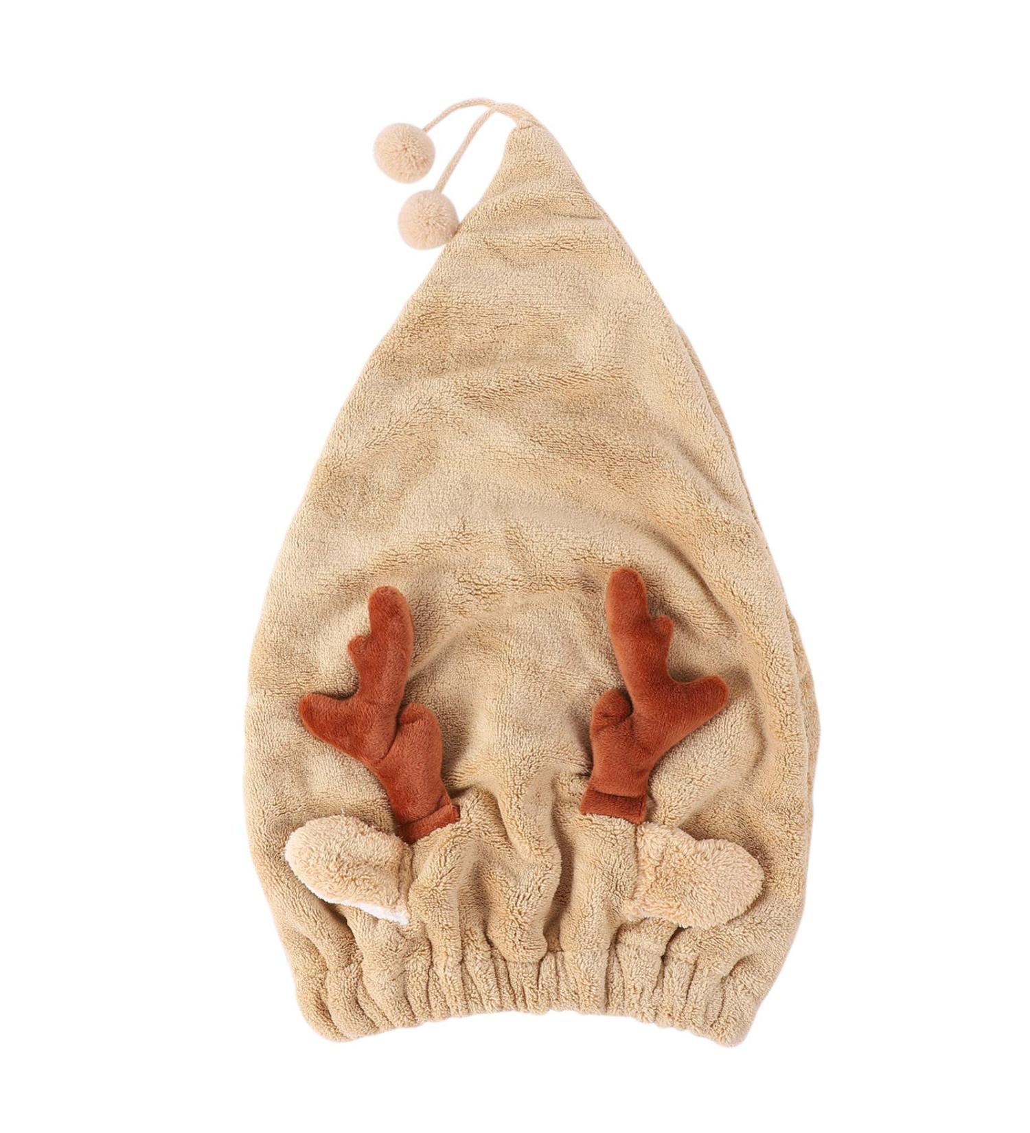Lurrose Christmas Antler Hair Dry Towel - Quick Drying Hair Wrap & Shower Cap for Women & Girls - Buy Online on GoSupps.com