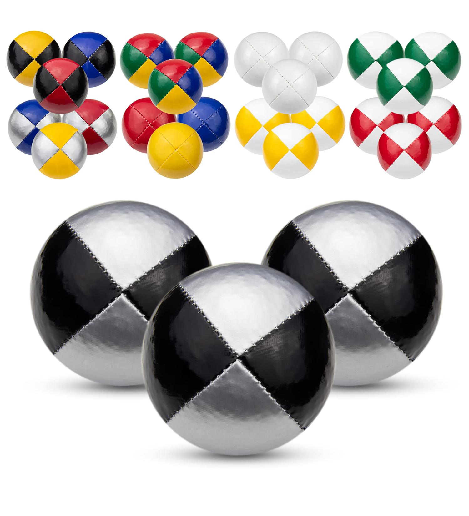 Juggle Dream 3x Pro Thud Juggling Balls Set - Professional Silver/Black Balls with Free Online Learning Video for Beginners & Experts - Buy Online on GoSupps.com