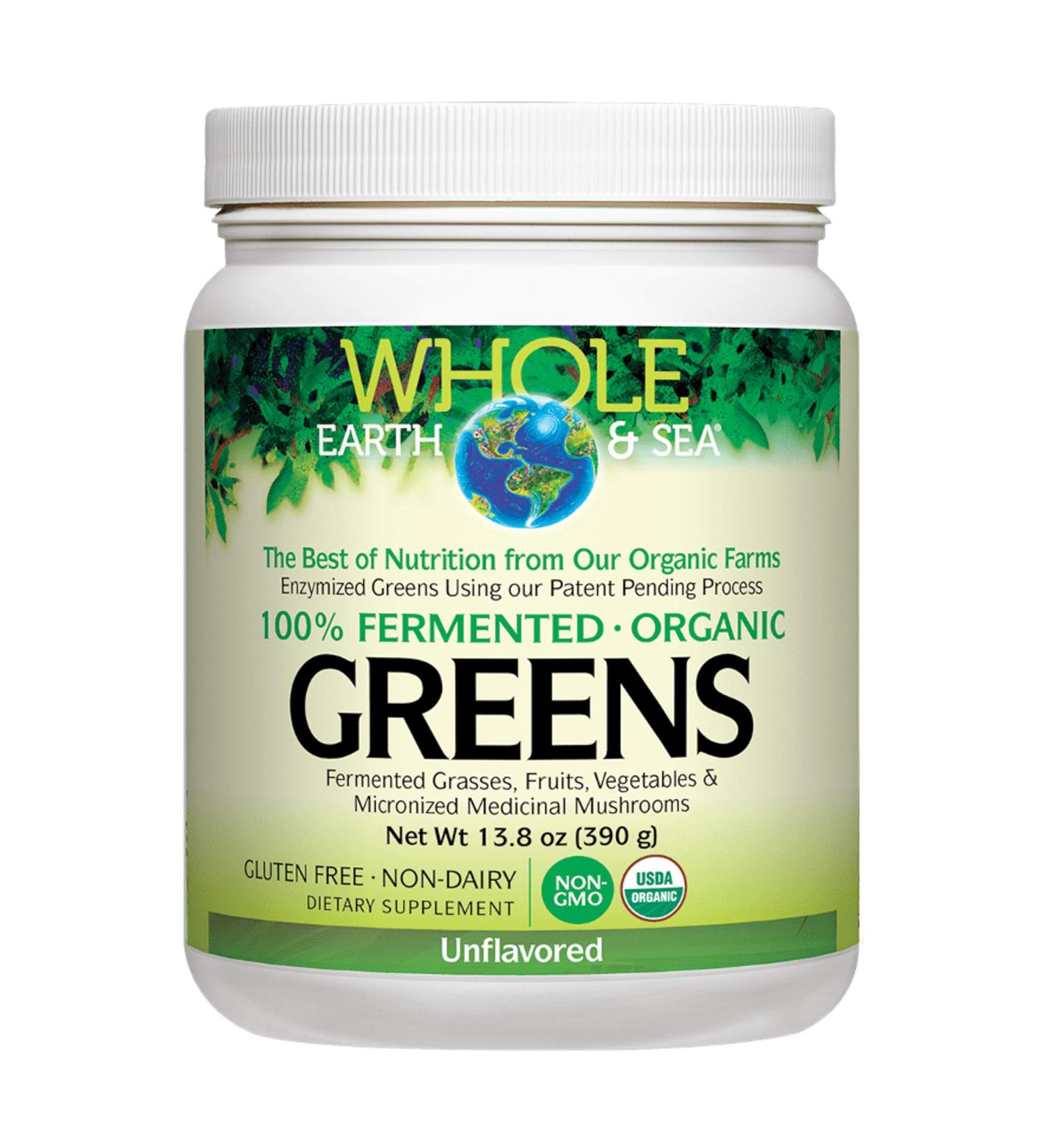 Organic Fermented Greens Vegan Supplement 13.8oz by Whole Earth & Sea - Unflavored - Buy Online on GoSupps.com