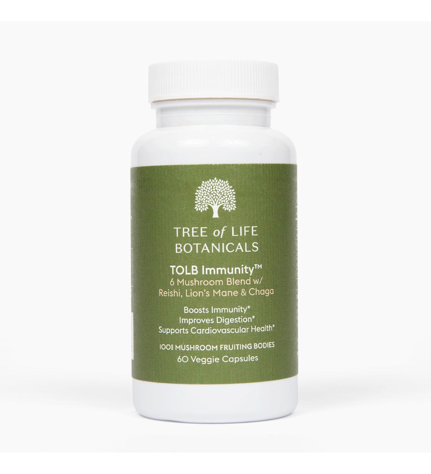 Tree of Life Botanicals - Immunity Mushroom Complex - Reishi Lion s Mane Chaga Cordyceps Turkey Tail Shitaake - Immune System Support Inflammatory Response Digestion Brain Support (60 Count) - Buy Online on GoSupps.com