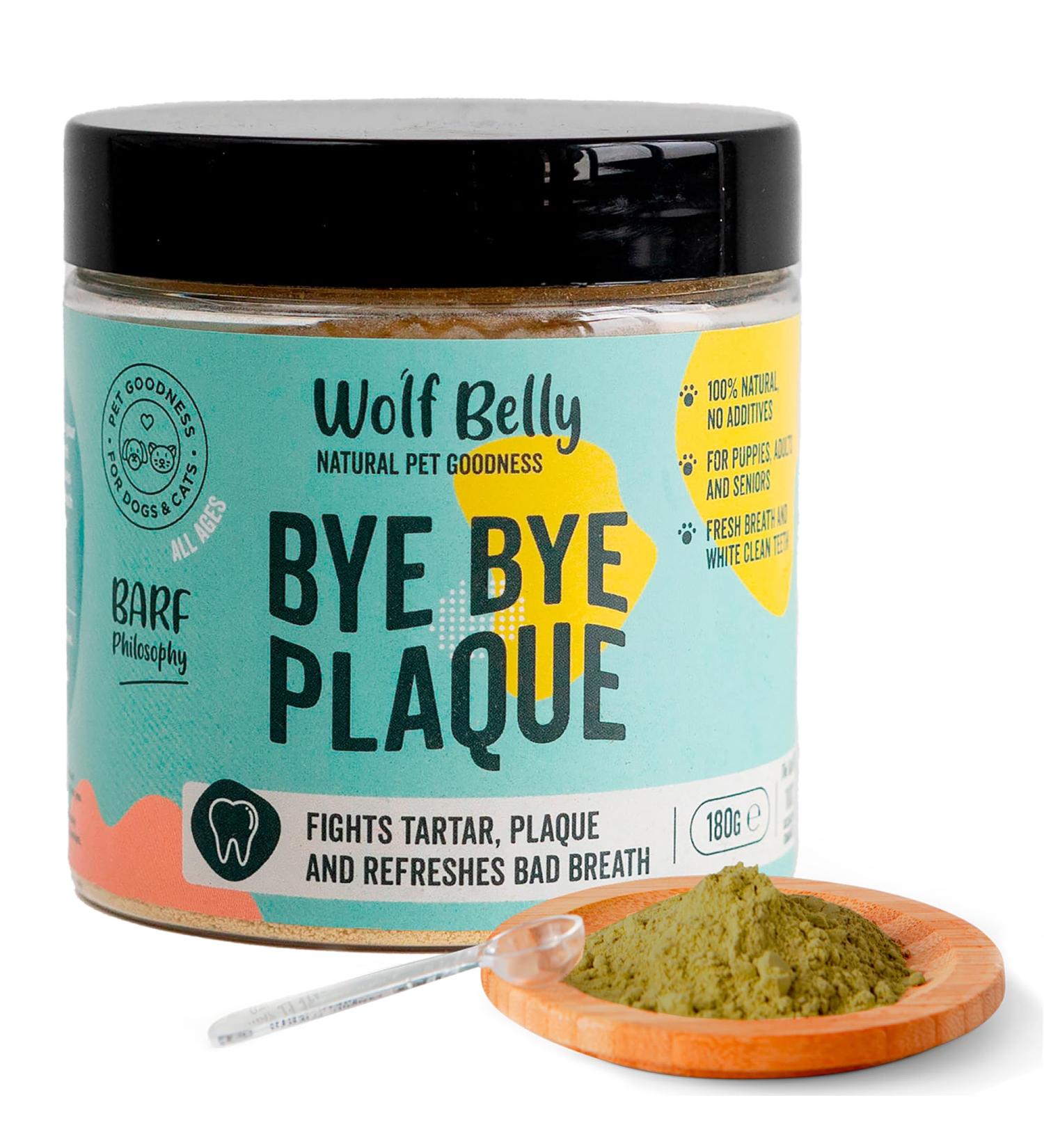 Wolf Belly Tartar Remover Dog Powder - 100% Natural Dental Care for Dogs & Cats | 180g Anti-Plaque Solution - Freshens Breath & Cleans Teeth - Buy Online on GoSupps.com