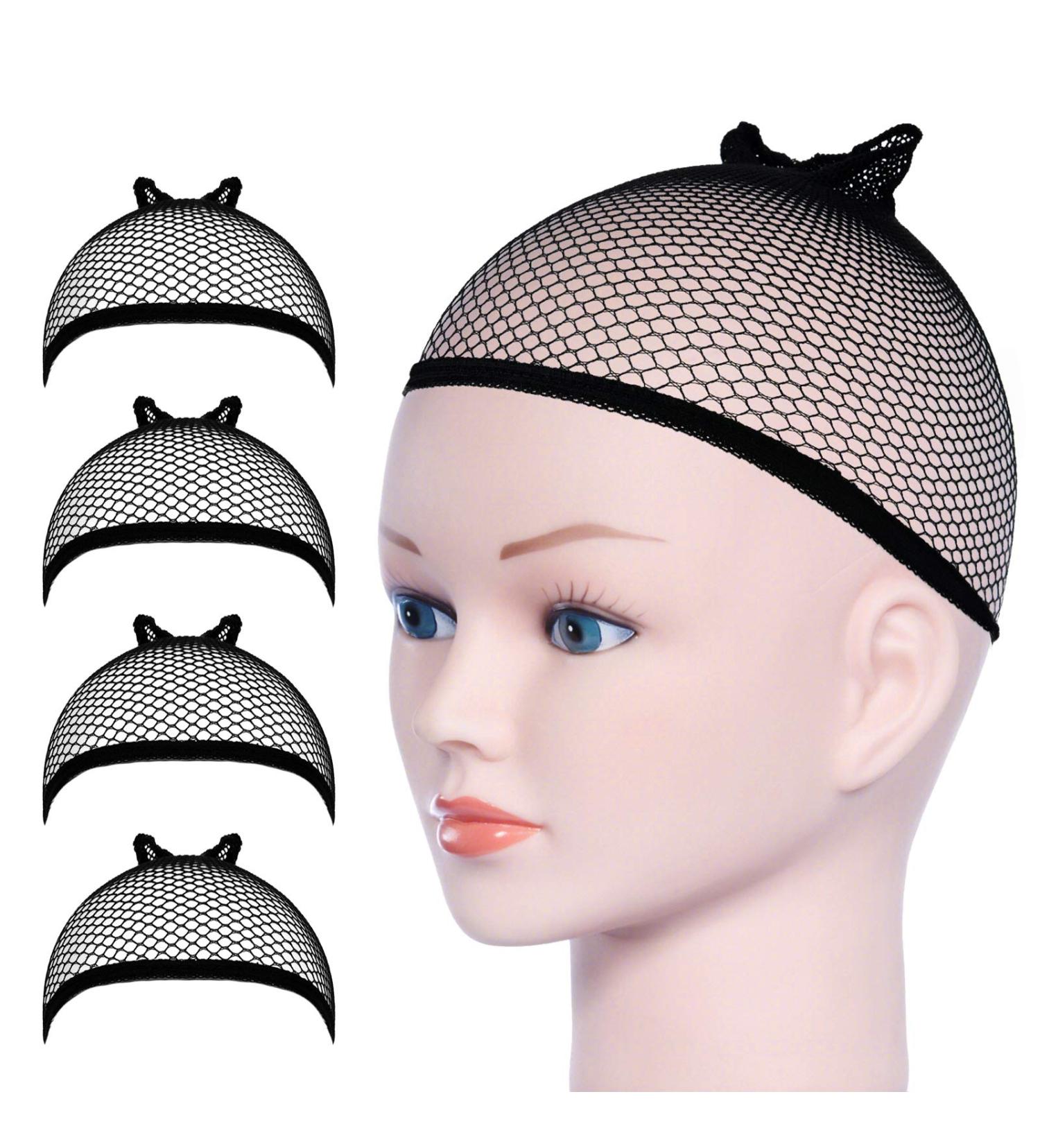 URAQT 4 Pcs Stretchy Nylon Wig Caps - Breathable Unisex Wig Cap for Women and Men - Black - Buy Online on GoSupps.com