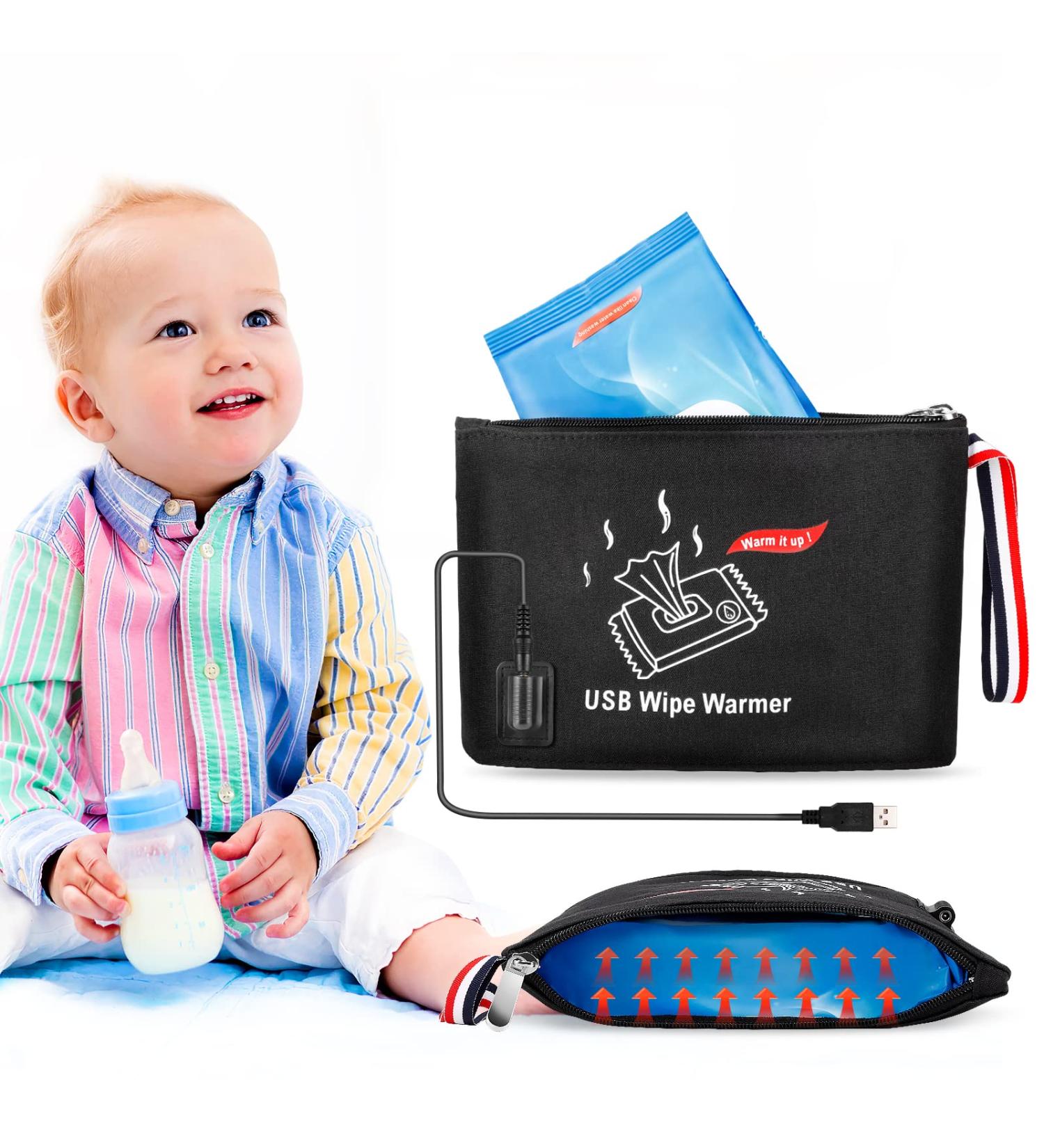 Portable Car Wipes Heater - Sunsbell Wipes Dispenser | 12V DC + USB | Thermostat Heating Bag | Dual-use Baby Wet Wipes Warmer 24x16cm - Buy Online on GoSupps.com