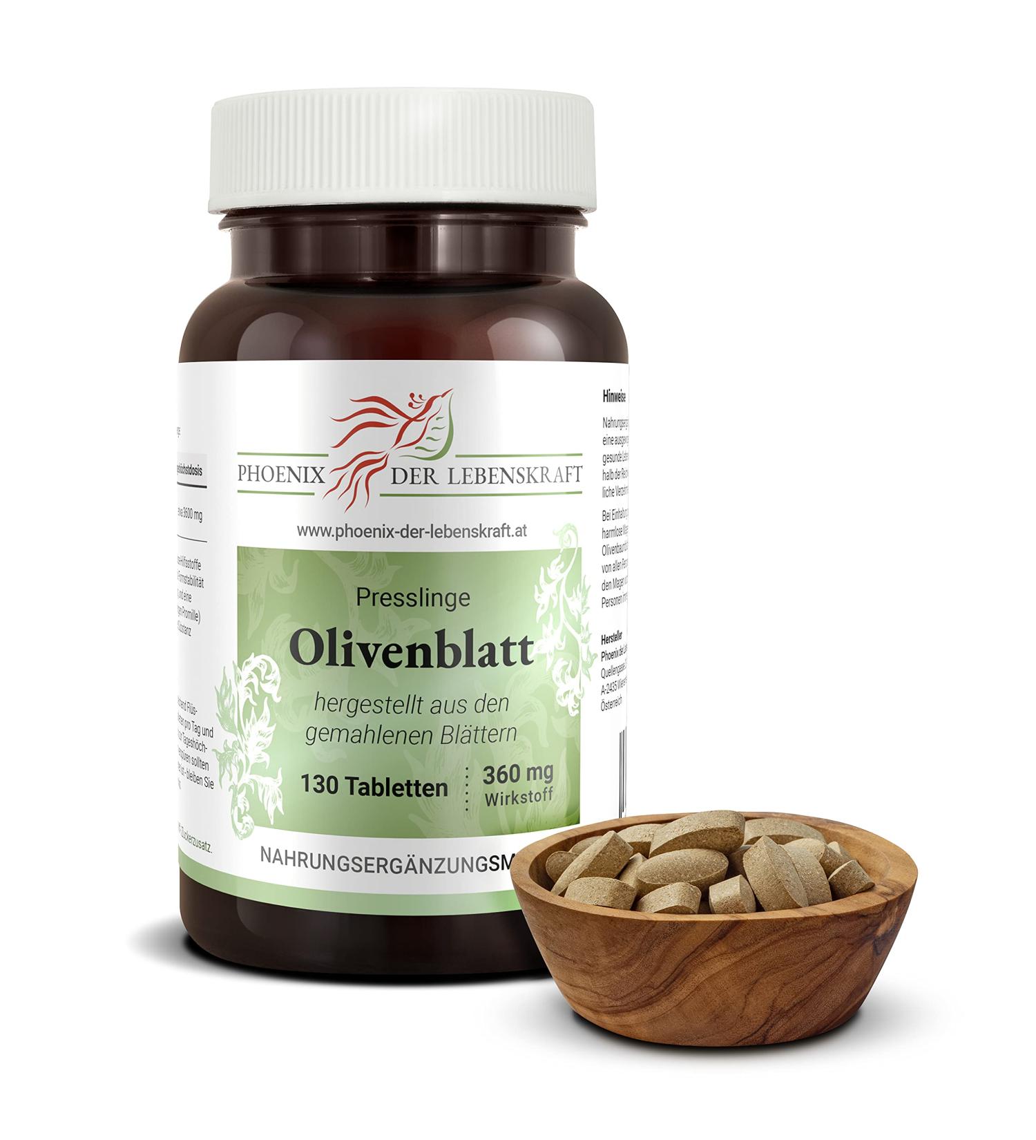 Premium Olive Leaf Tablets 360 mg - Vegan 130 Pieces Made in Austria | Shop Now for Quality Herbal Supplements - Buy Online on GoSupps.com