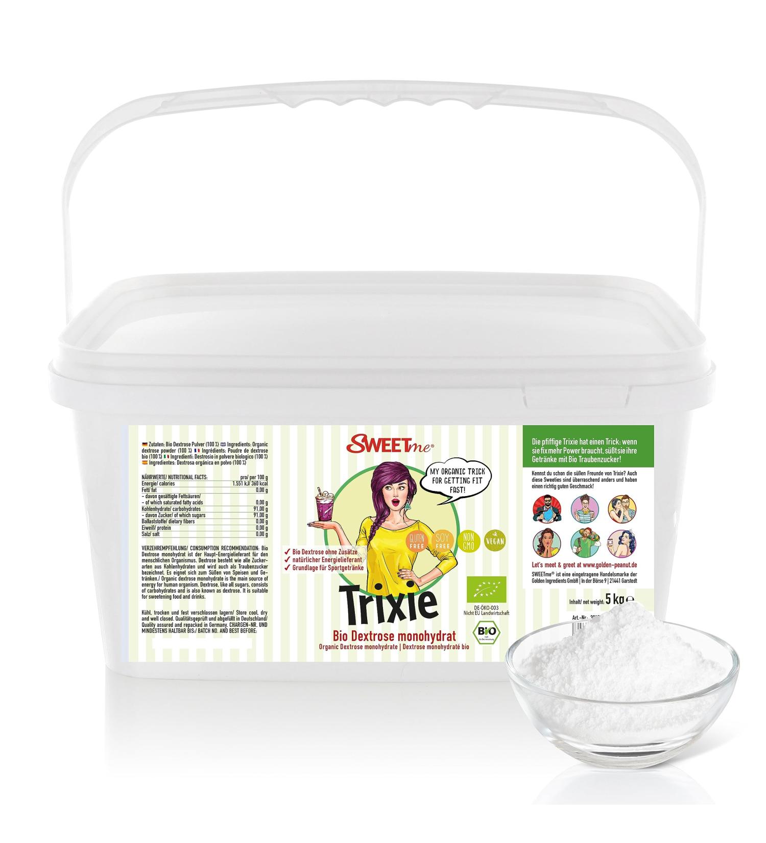 SWEETme Trixie Bio Dextrose 5kg Glucose Monohydrate Powder Fast Energy Vegan - Buy Online on GoSupps.com