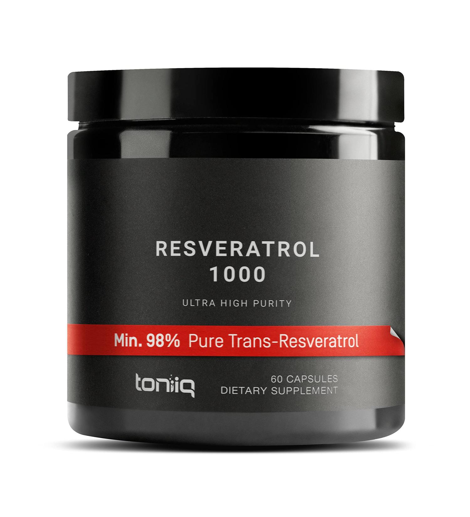 Ultra High Potency Trans Resveratrol 1000mg - 98% Pure & Bioavailable - Third-Party Tested Polygonum Root Extract - 60 Capsules for Optimal Health - Buy Online on GoSupps.com