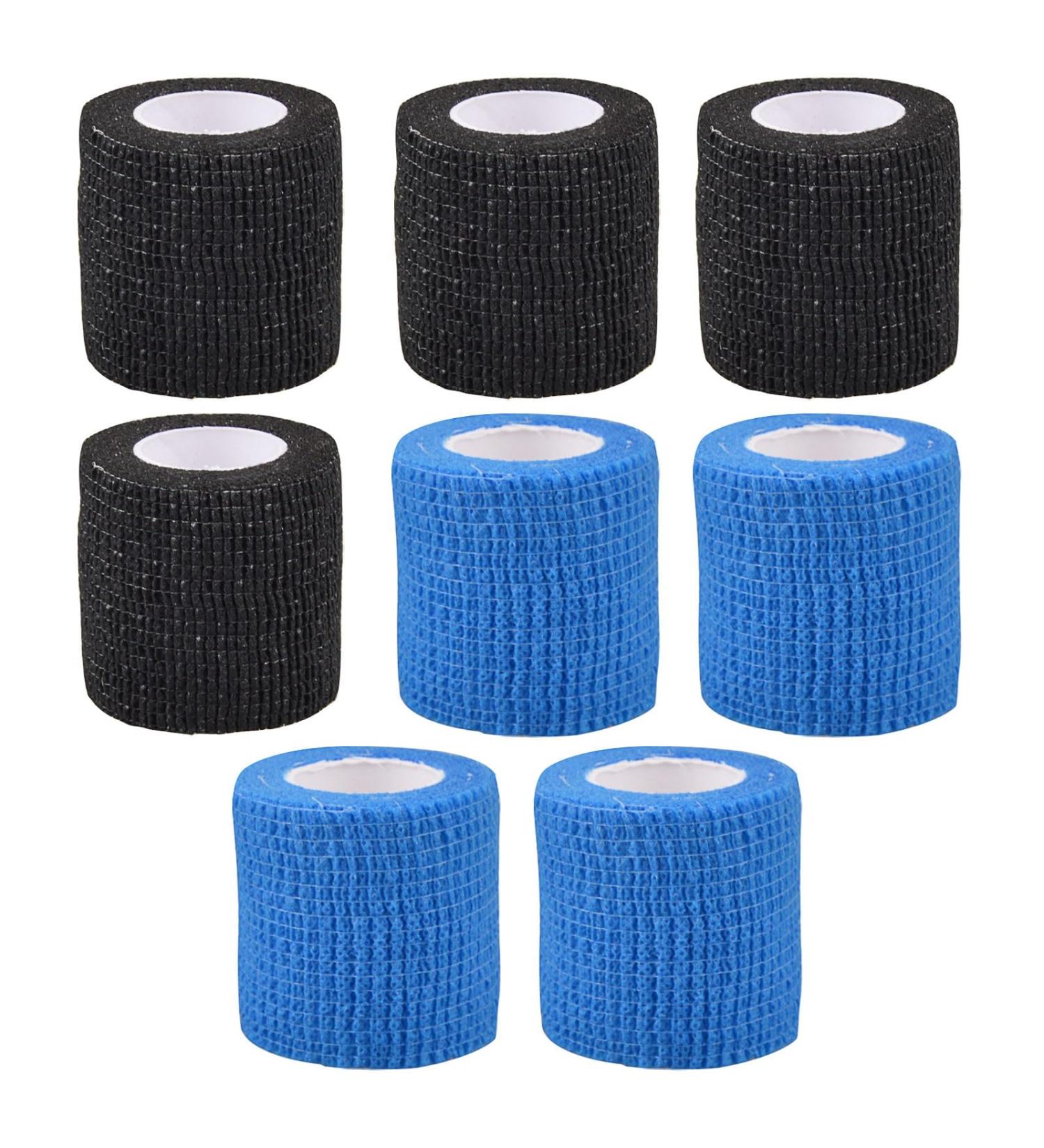 Fikiro 8 Self-Adhering Cohesive Bandage for Dogs - 5cm x 4.5m (Black/Blue) | Fix Fingers Hands Toes & Feet - Best International Shipping - Buy Online on GoSupps.com
