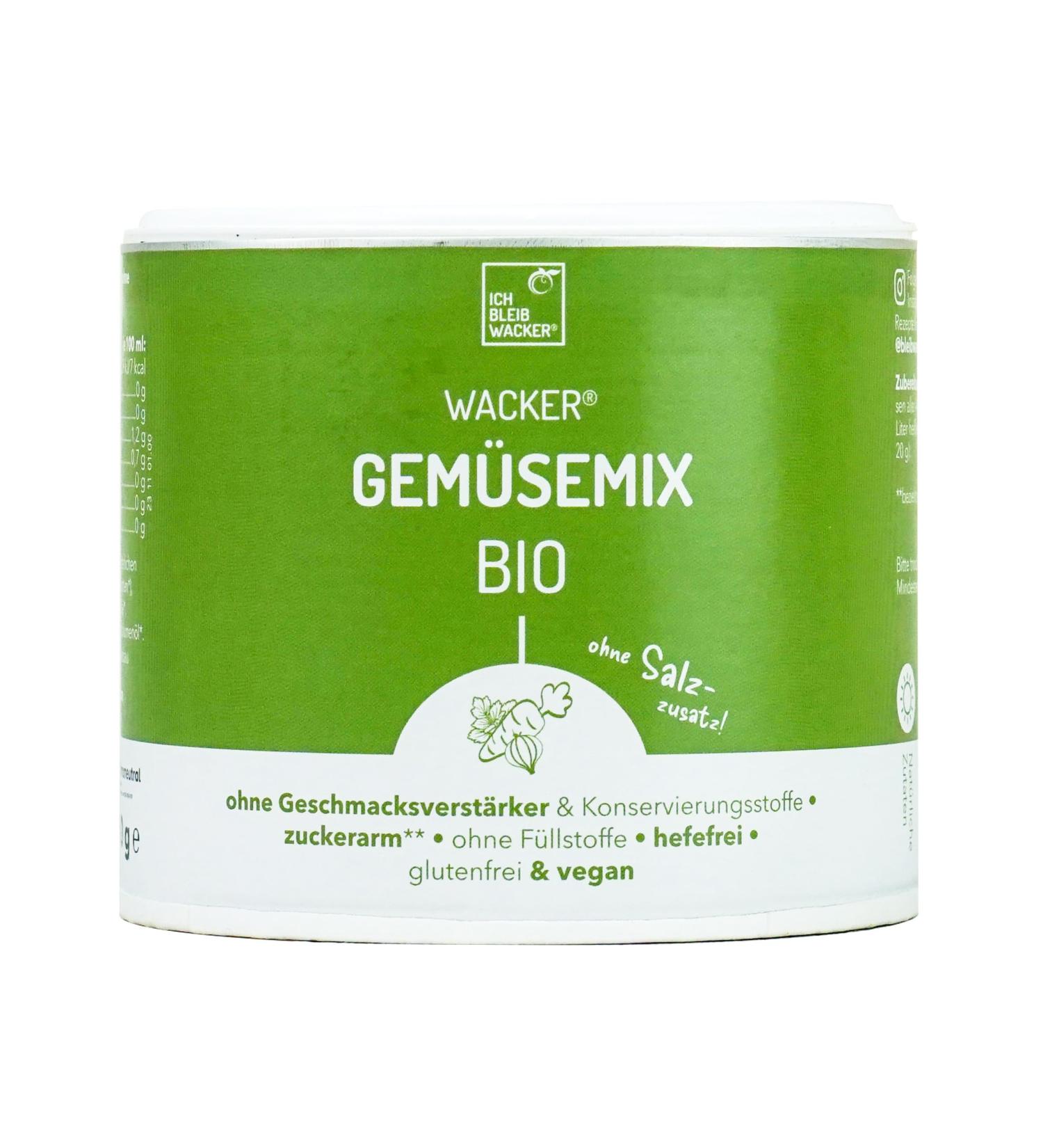 Wacker Organic Vegetable Mix 250g - Salt-Free Gluten-Free Vegan Broth | 100% Natural Veggies & Herbs - Buy Online on GoSupps.com