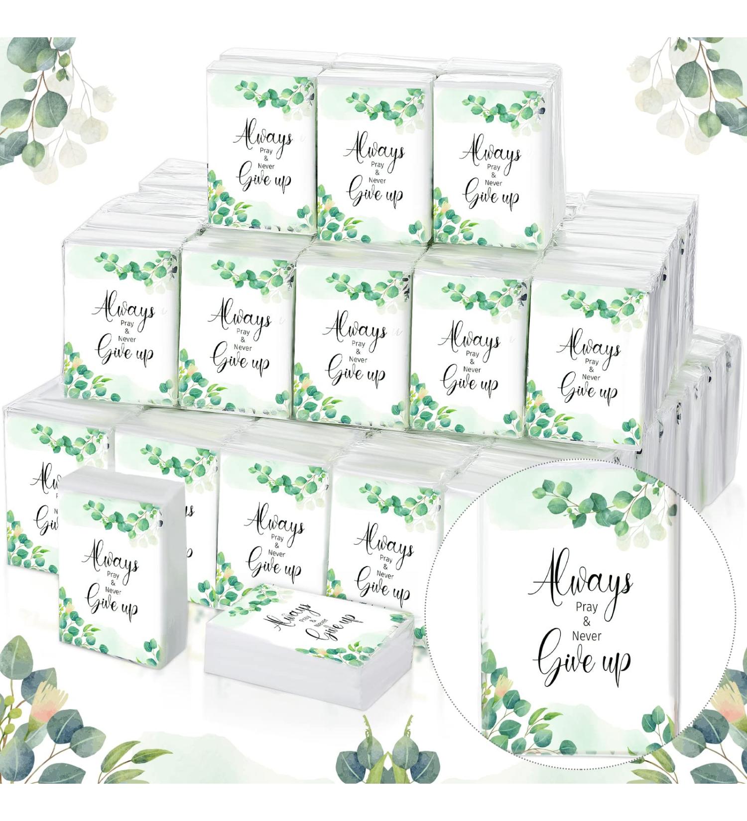 100 Pack Wedding Thank You Tissues - Pocket Size Facial Tissues for Guests - Leaf Style Wedding Favors - Buy Online on GoSupps.com