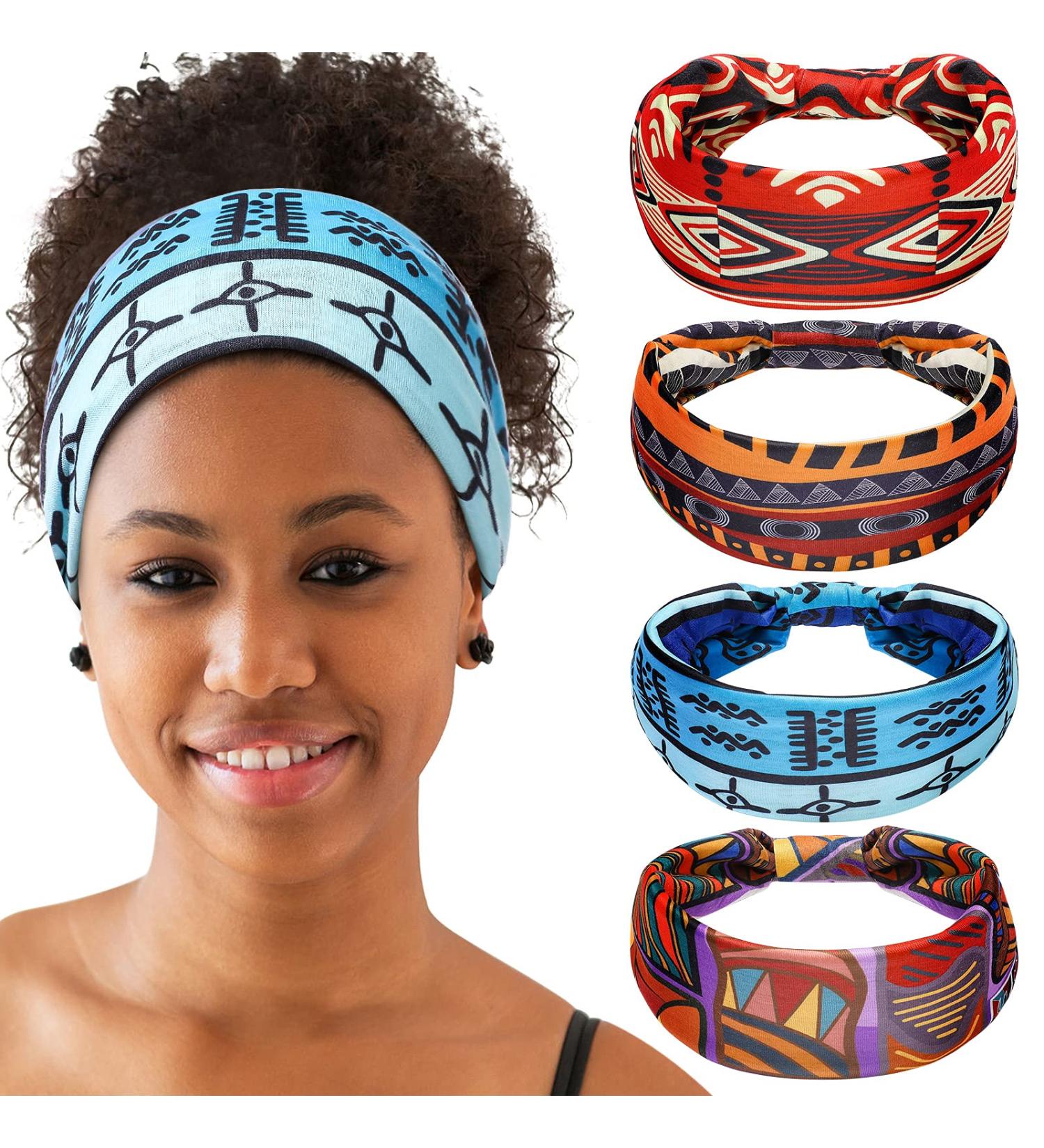 4 Pieces African Wide Boho Headbands for Women | Stylish & Unique African Headbands - Buy Online on GoSupps.com