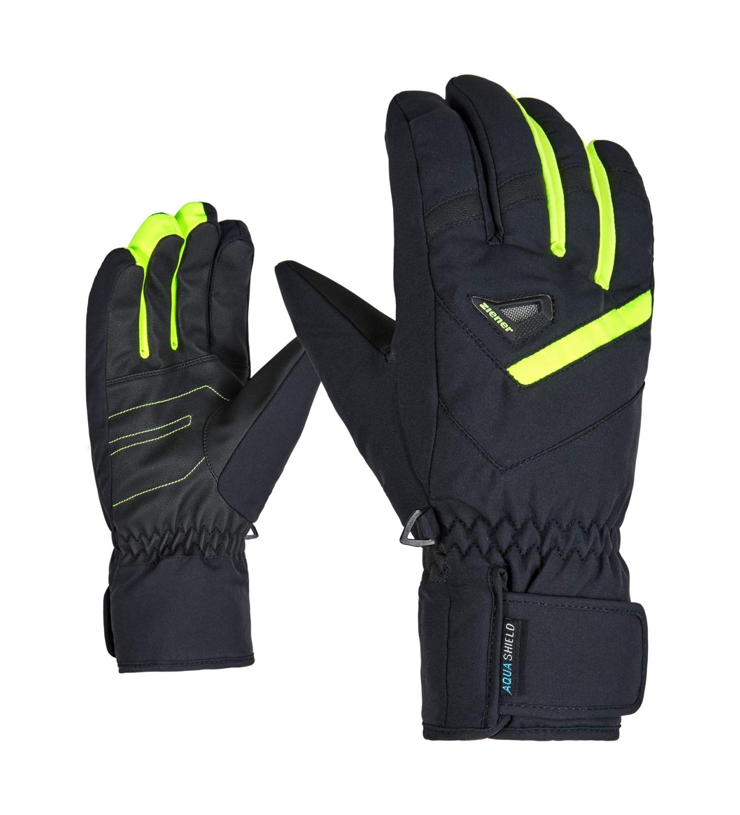 Ziener Gloves Men's Gary Ski Gloves 10.5 black.poison yellow