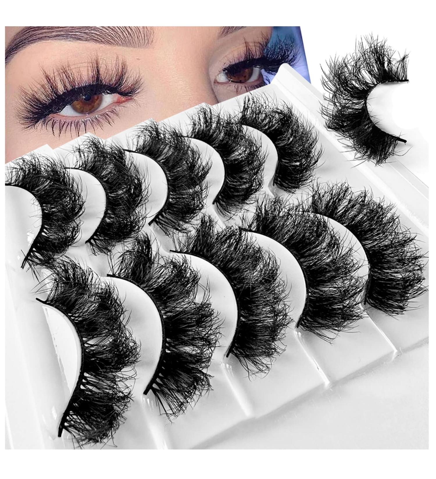 fdsmall False Eyelashes 8D Curl Wispy Long Lashes Fluffy Natural Look False Eyelashes 15 MM Faux Mink Lashes Soft Reusable Eye Lashes 5 Pairs (G5-4) - Buy Online on GoSupps.com