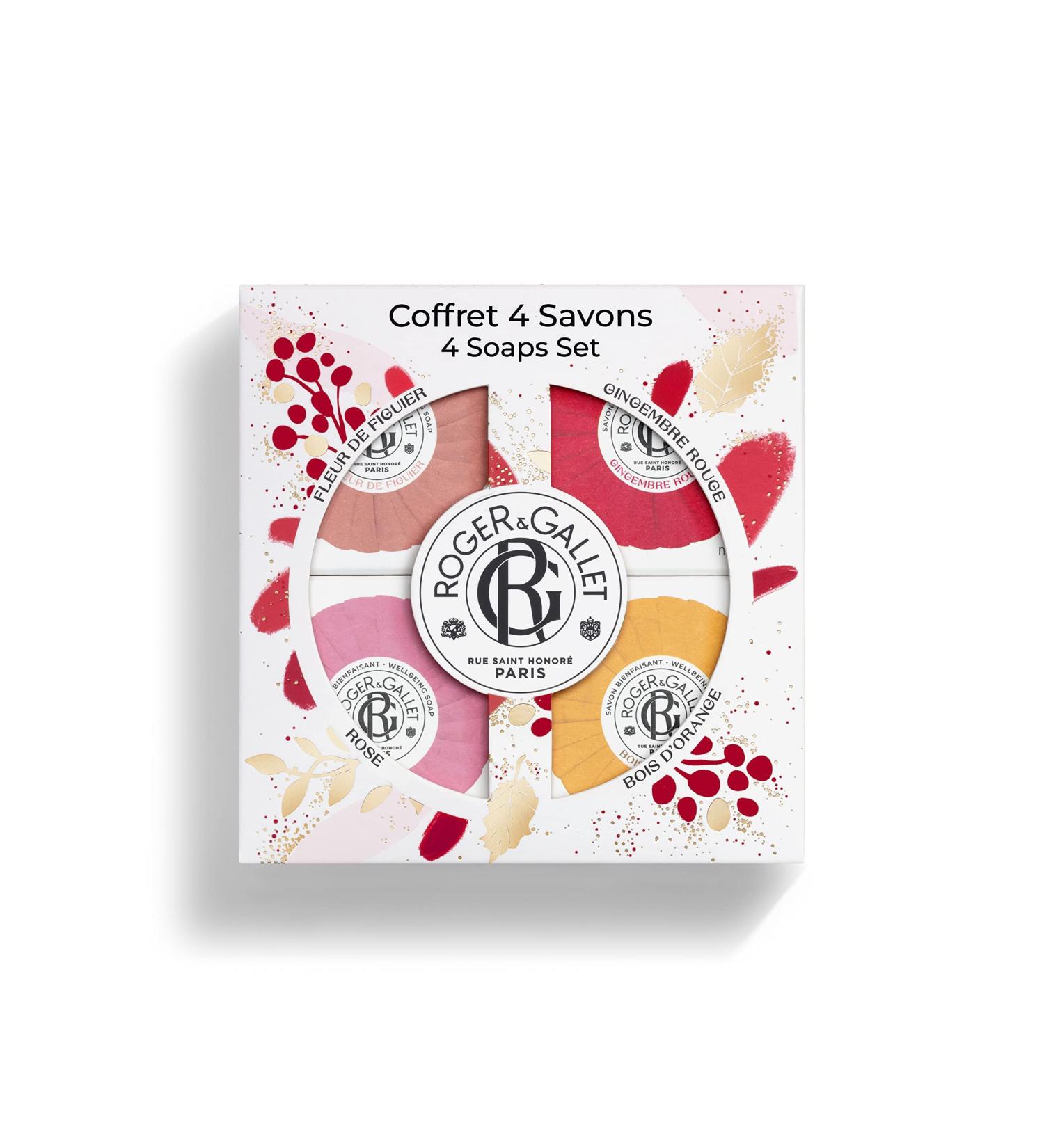 ROGER & GALLET & Gallet Soap Gift Set: Rose Fleur de Figuier Bois d'Orange Gingembre Rouge (4 x 50g) Ginger Giftset