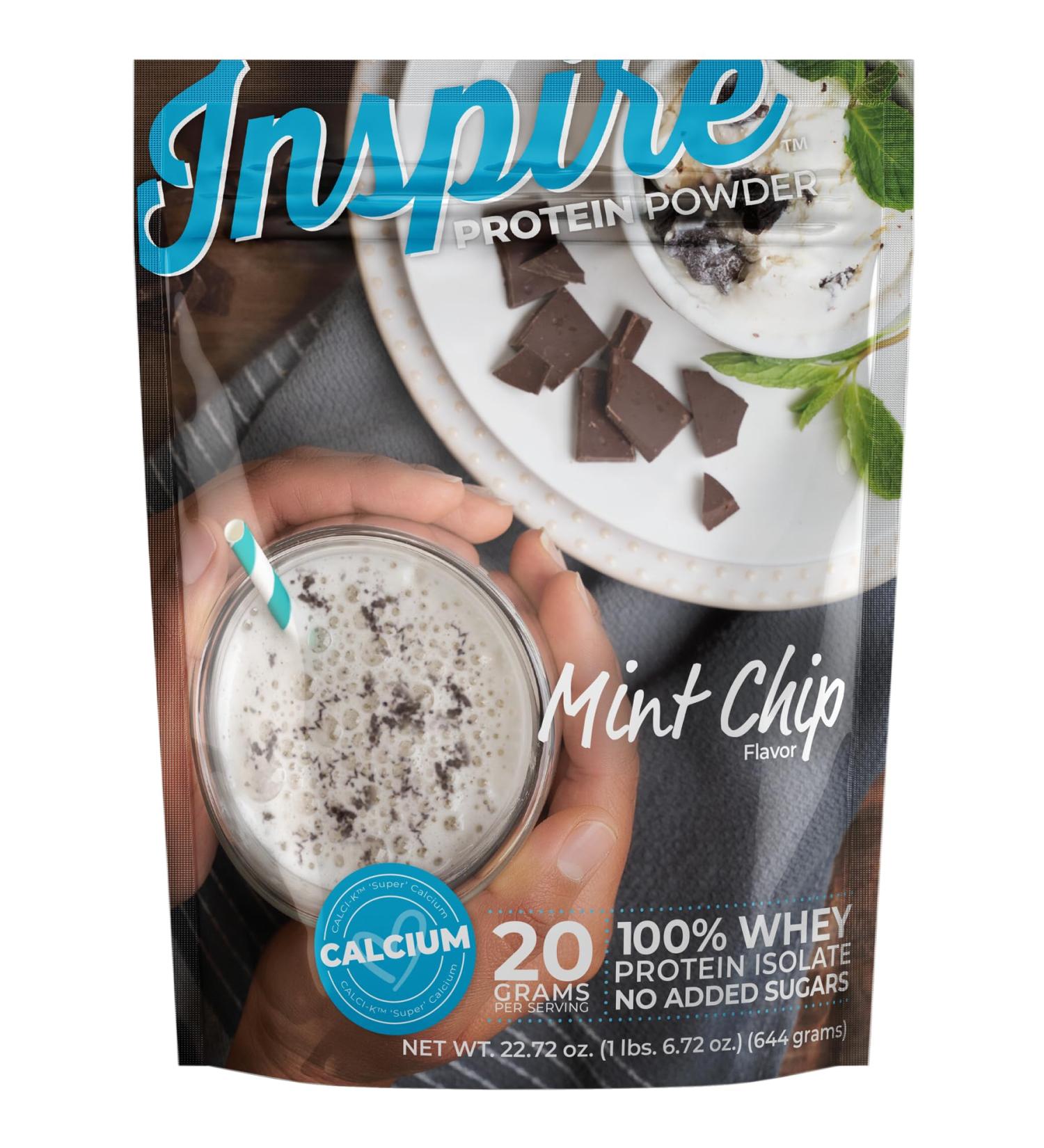 Bariatric Eating Inspire Mint Chip 20g Whey Protein Isolate Powder with Calcium (20 Servings) - Buy Online on GoSupps.com