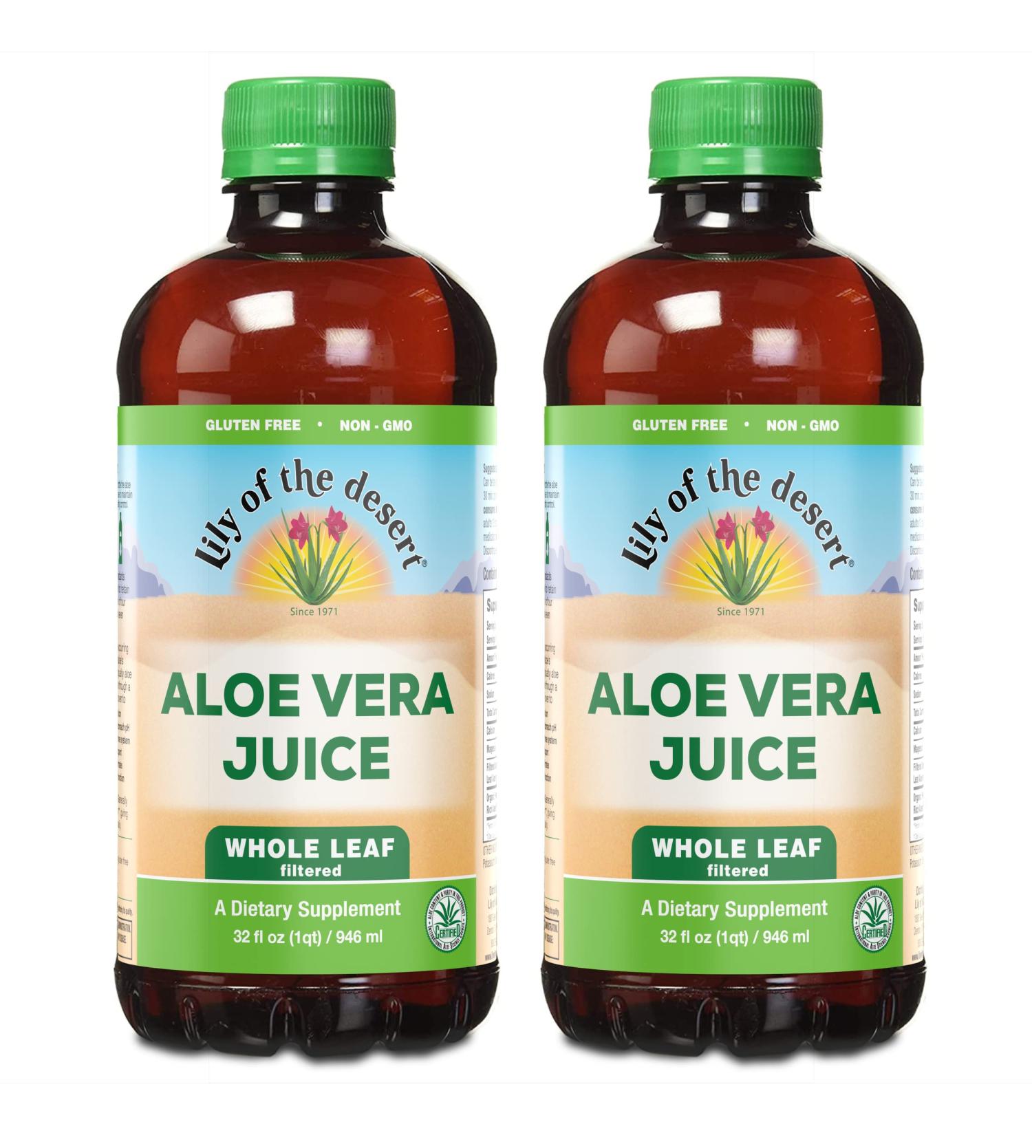 Lily of The Desert Aloe Vera Supplement, Whole Leaf - 2 Count, 32 fl oz (Pack of 2) - Buy Online on GoSupps.com