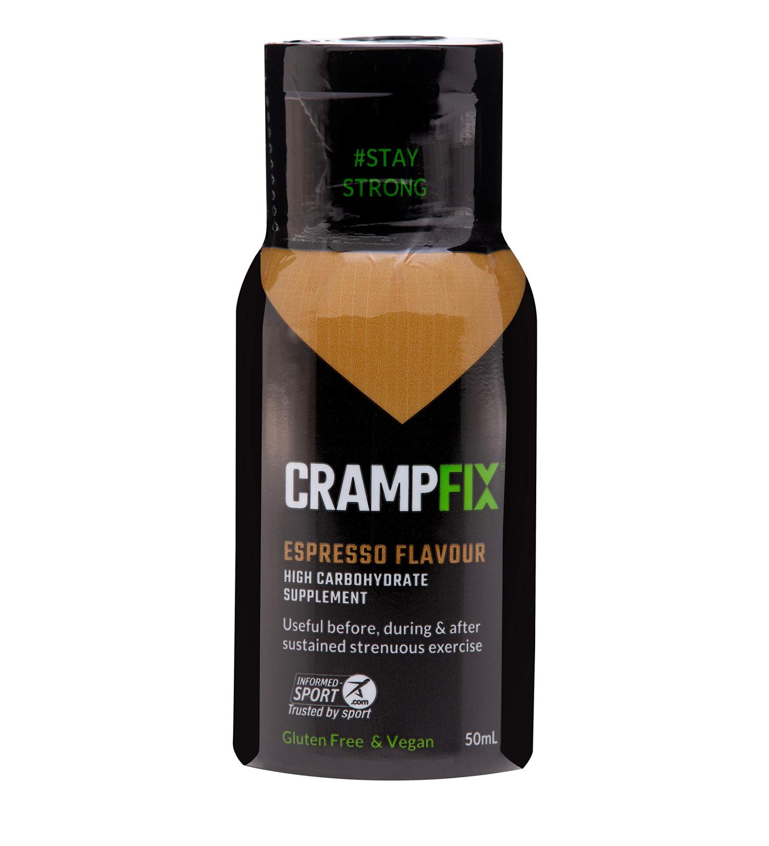 Crampfix 50ml Espresso - Fast Muscle Cramp Relief | Squeeze Bottle with Flip-Top Lid - Buy Online on GoSupps.com