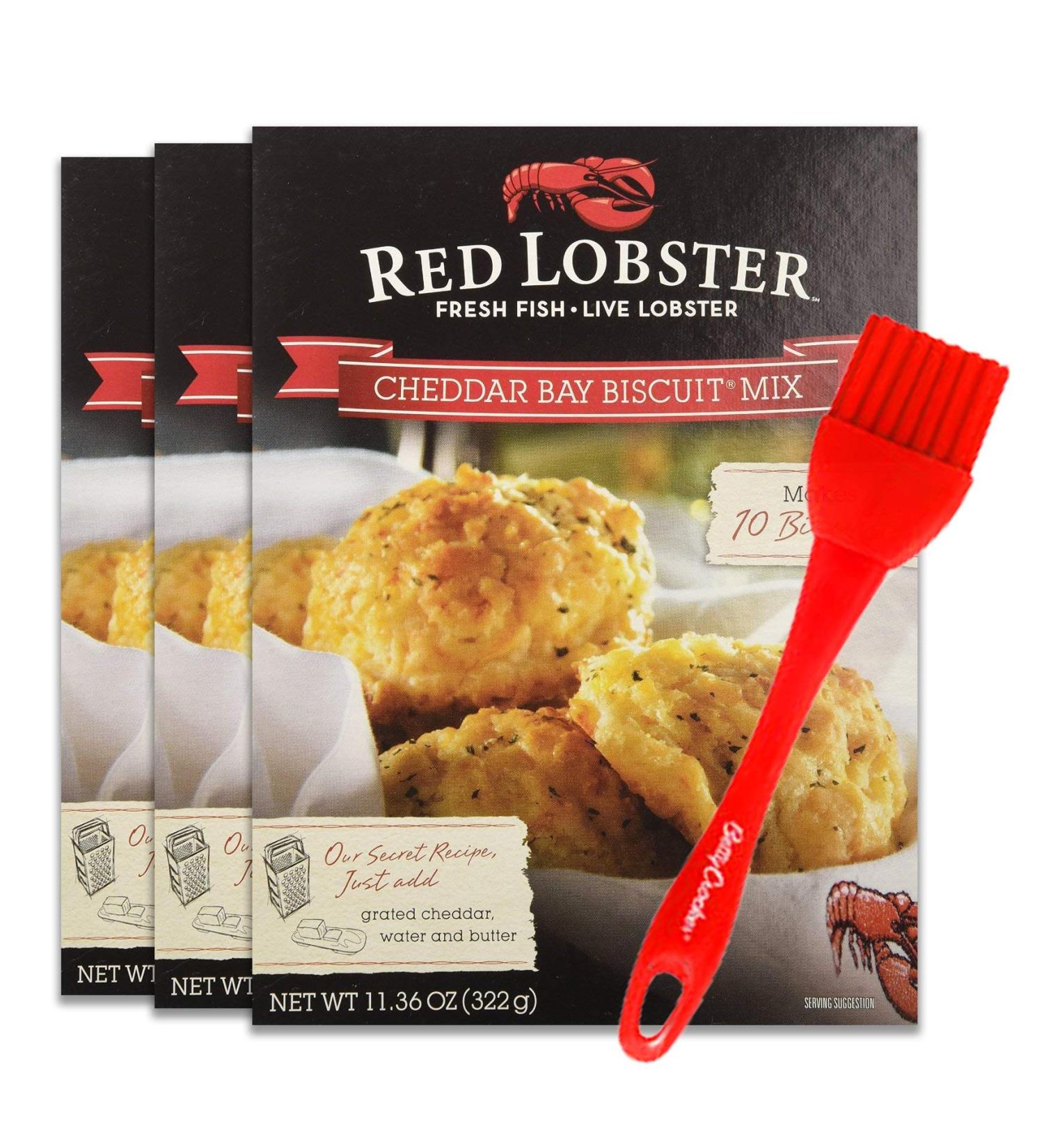 Red Lobster, Cheddar Bay Biscuit Mix, 11.36oz Box (Pack of 3) with Silicone Basting Brush