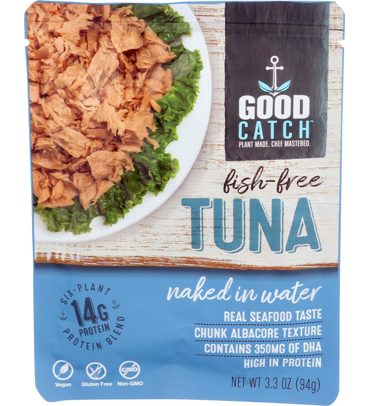 Good Catch Plant Based Fish Free Tuna - Naked In Water, 3oz Pouch, 3oz