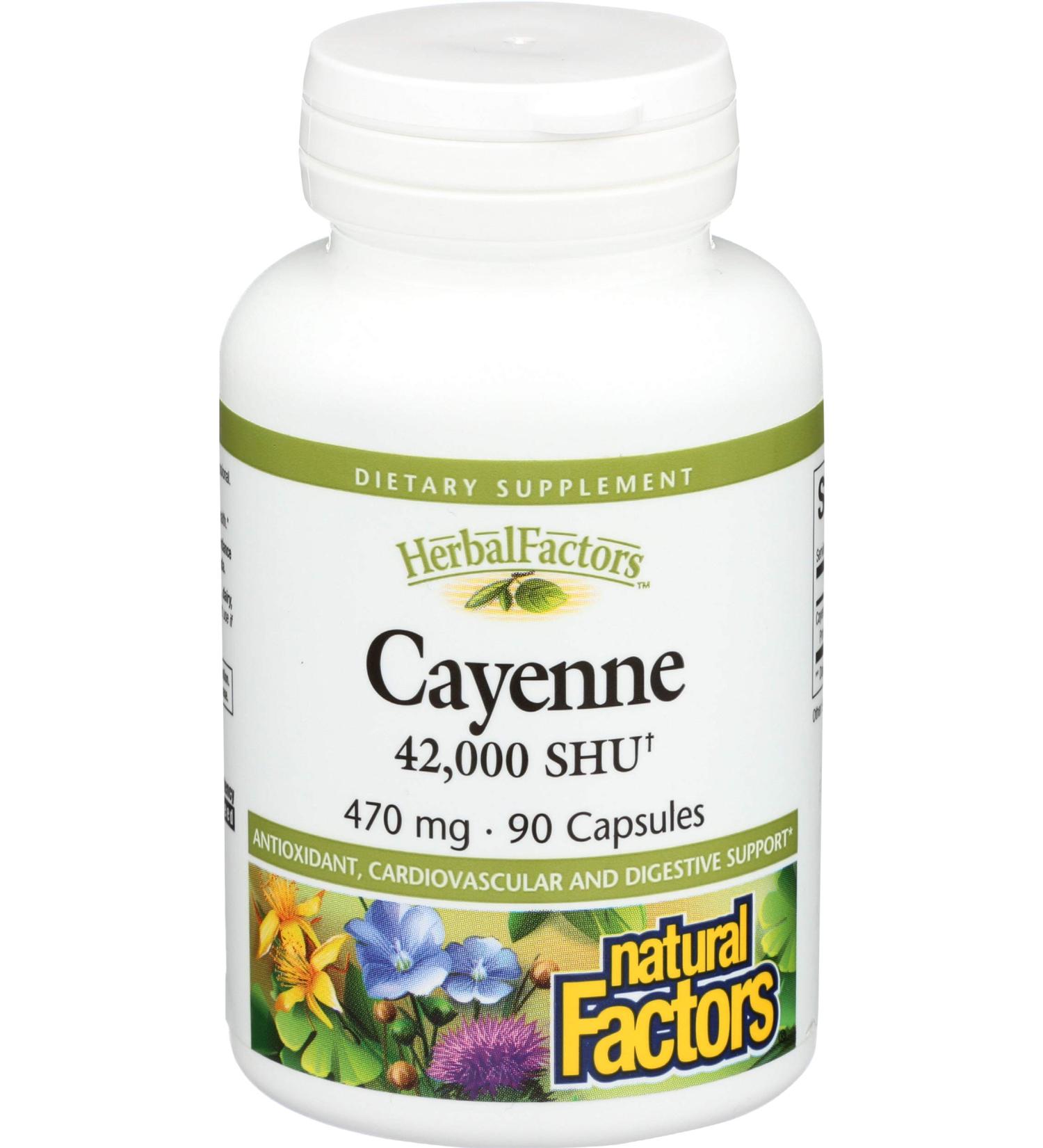Natural Factors - Cayenne 470 mg - 90 Capsules - Buy Online on GoSupps.com