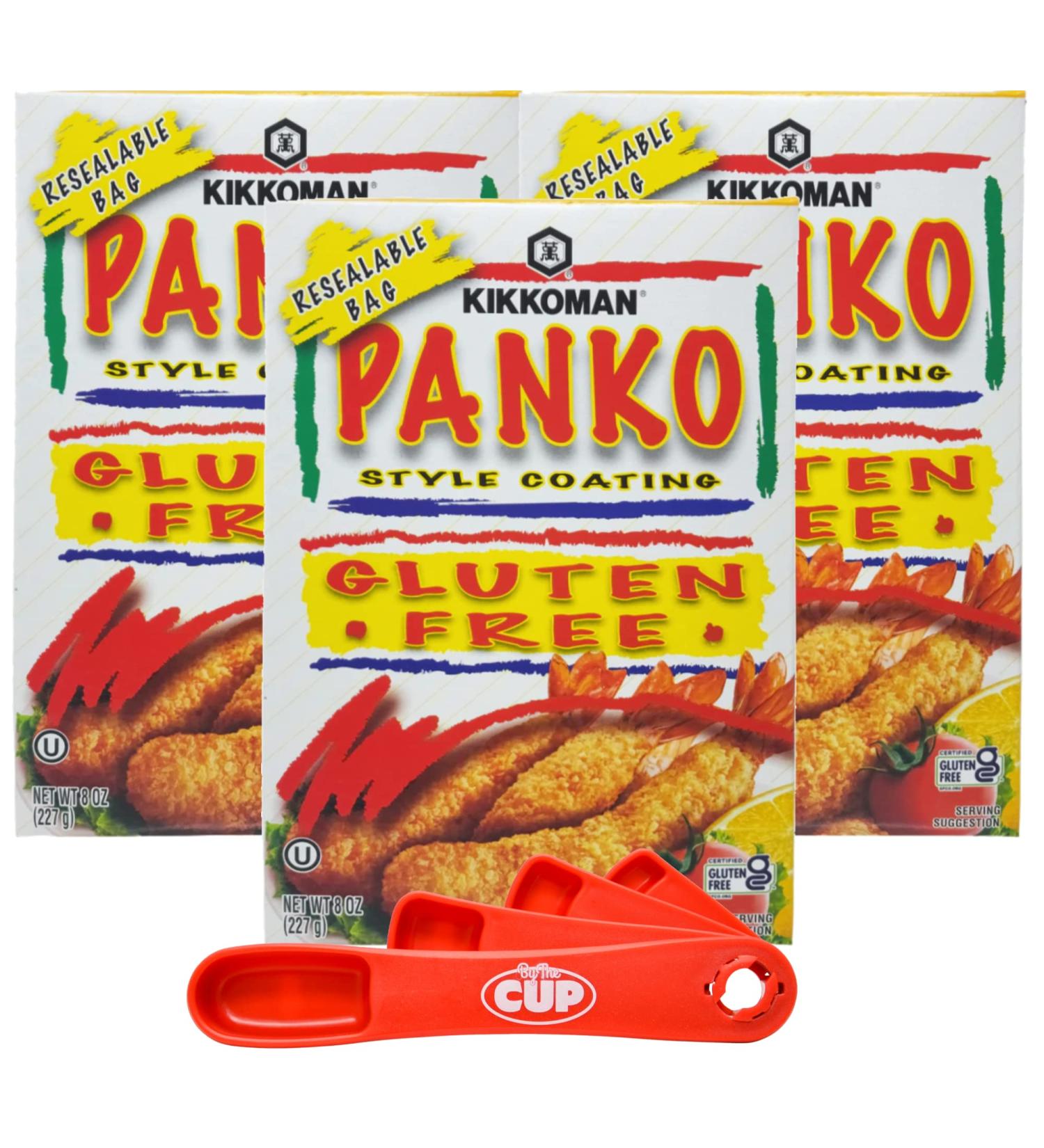 Kikkoman Panko Style Coating Gluten-Free 8 Ounces (Pack of 3) - By The Cup Swivel Spoons - Buy Online on GoSupps.com