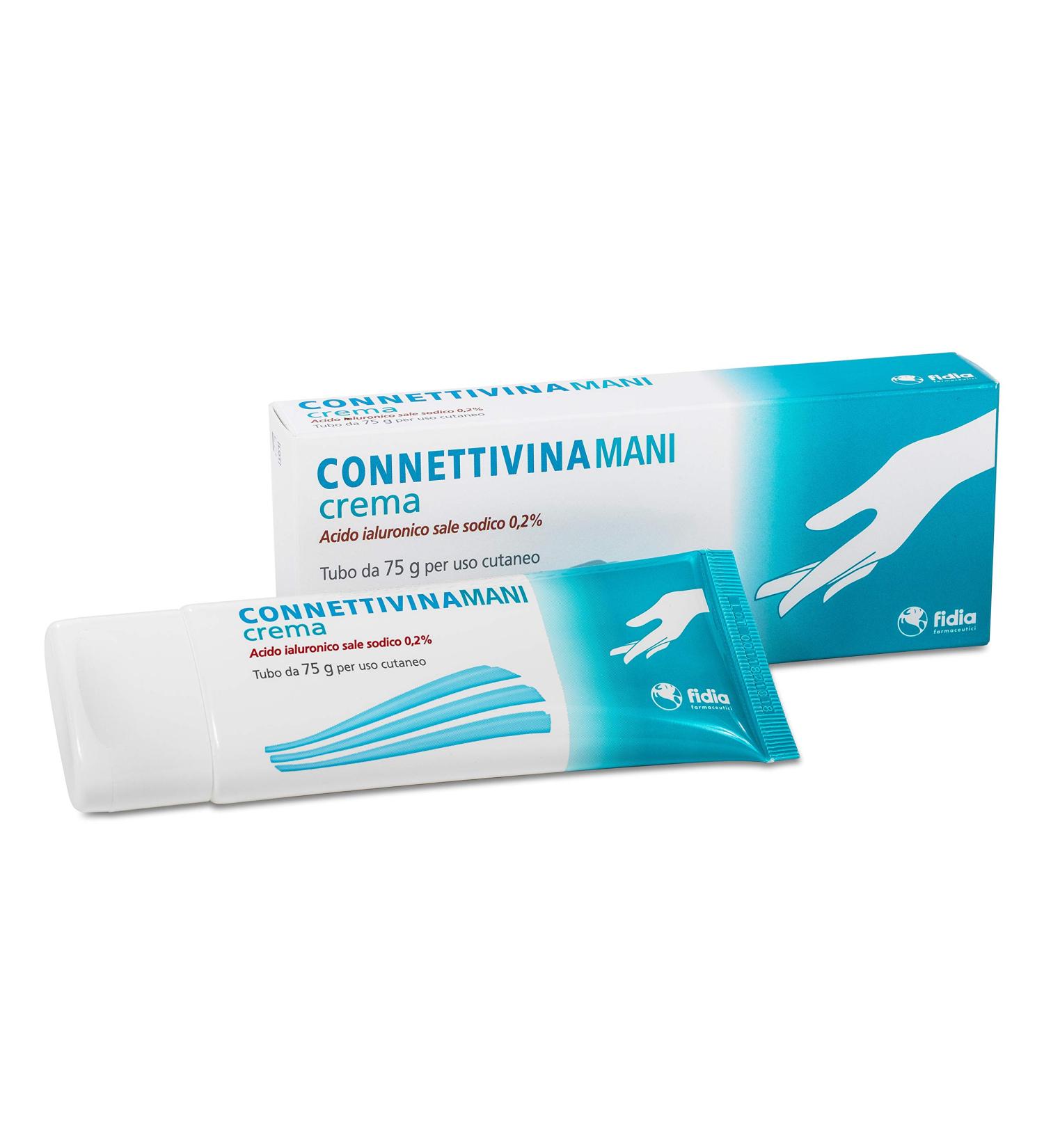 Connettivina Fidia Pharmaceutical Cream Hands | 75g Tube | Hyaluronic Acid Sodium Salt 0.2% - Buy Online on GoSupps.com