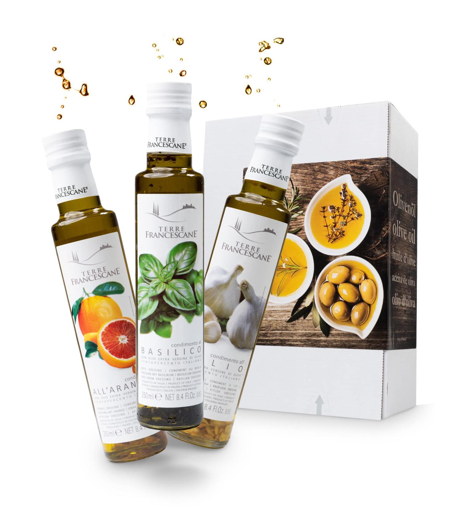 Buy Speaking of Gift - Extra Native Olive Oil Dressing 3-Pack | Terre Francescane - Flavored with Orange Garlic & Basil | International Shipping Available - Buy Online on GoSupps.com