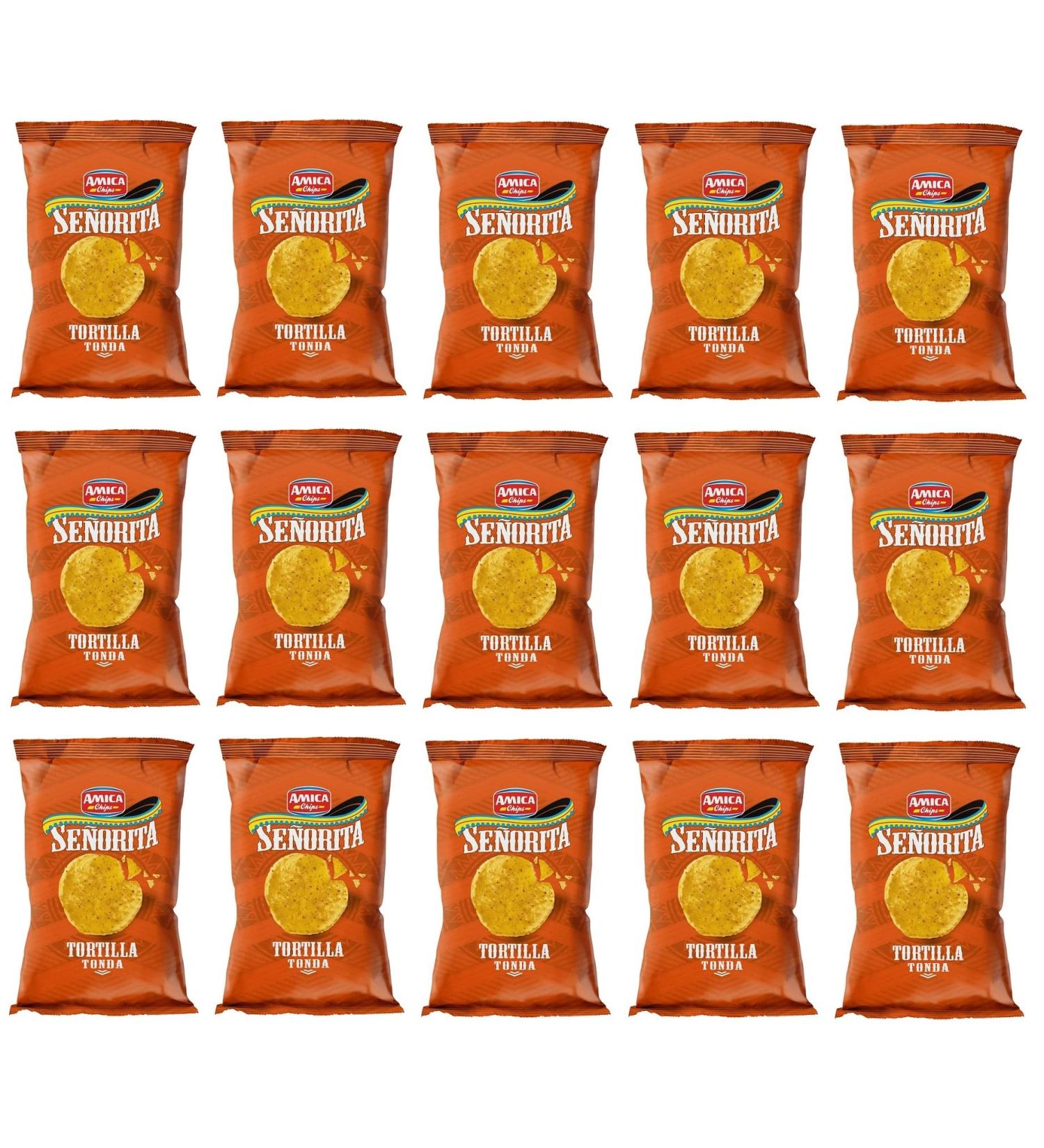 Amica Chips Se orita Tortilla Tonda Savory Corn Snacks 185g Pack of 15 - Buy Online on GoSupps.com