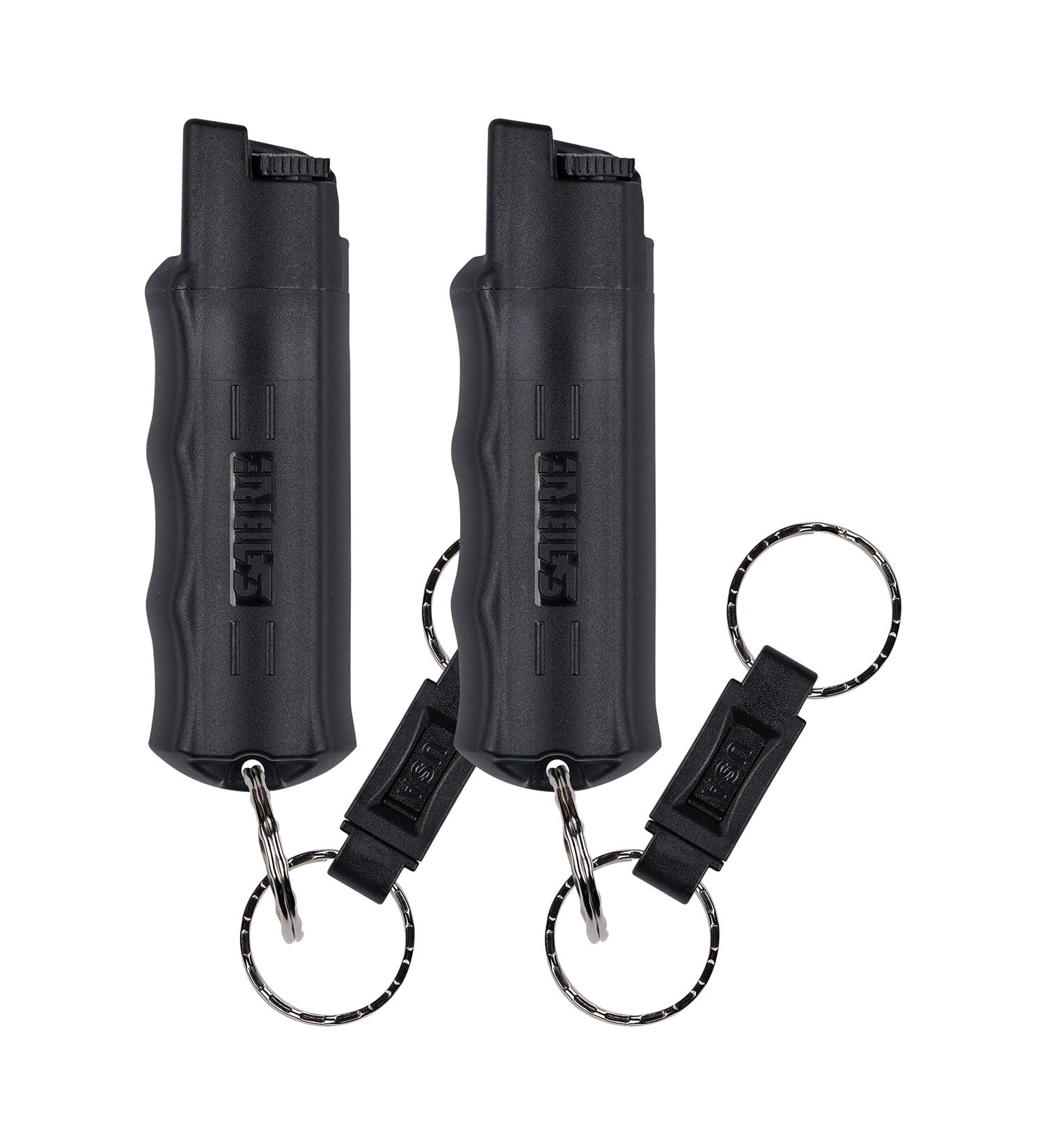 SABRE Defense Spray 3-in-1 Formula - Max Strength Pepper Spray, CS Tear Gas, UV Dye - Quick Release Key Ring - Finger Grip - 25 Bursts - Buy Online on GoSupps.com