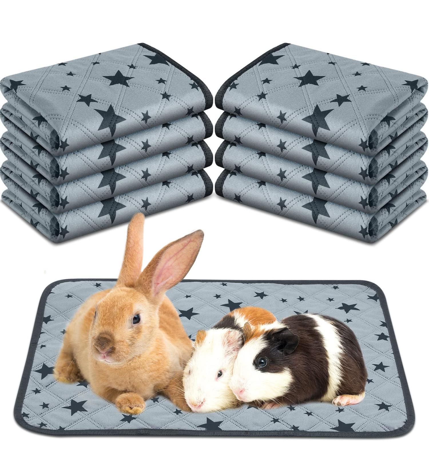 Namalu 8 Pack Reusable Pipi Pads for Guinea Pigs | Absorbent Slipproof Fleece Mat Inserts - Star Pattern (12x12 inches) - International Shipping Available - Buy Online on GoSupps.com