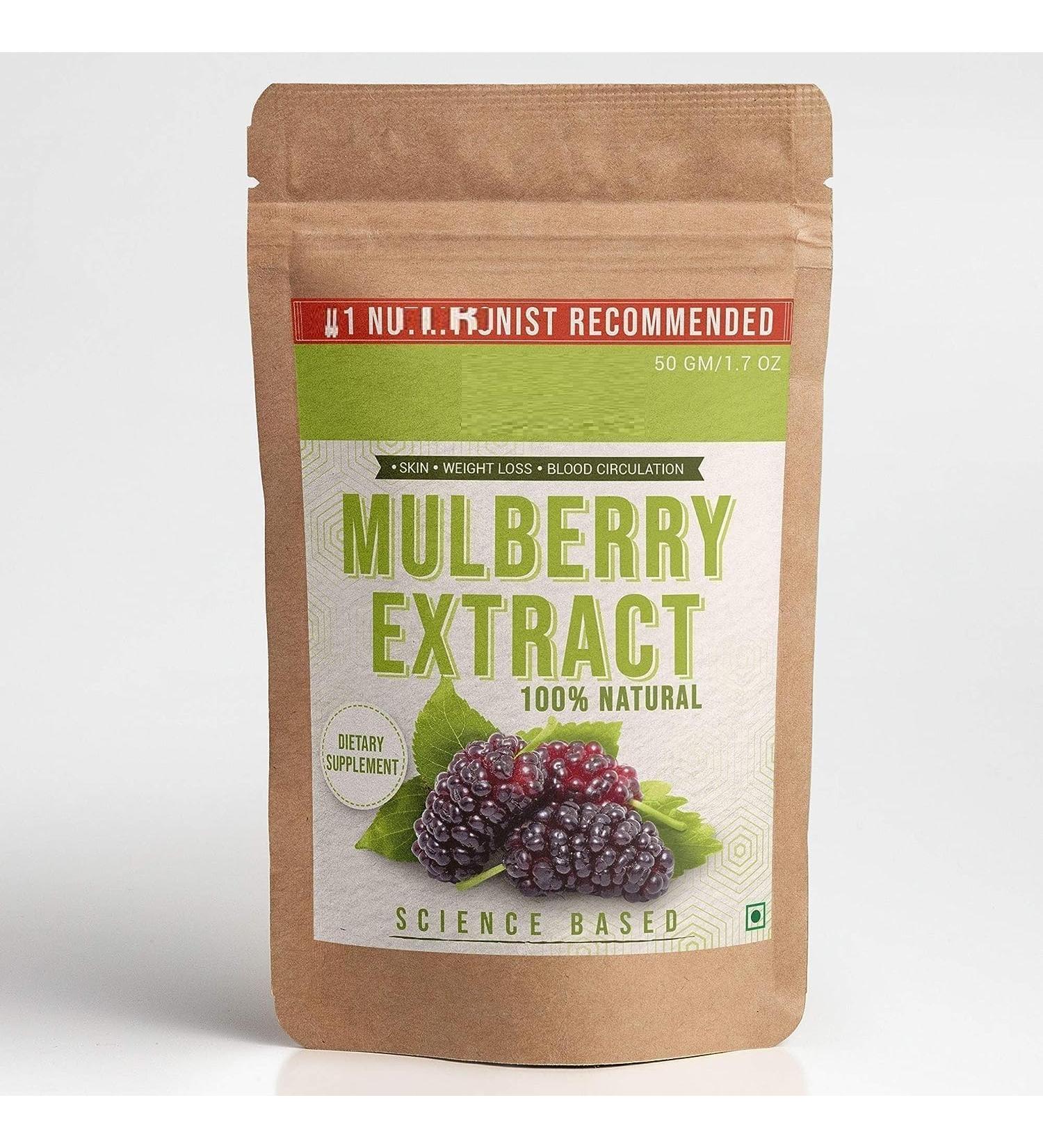 DK Pure Mulberry Powder Extract Skin Brightening 50gm | 1.76 Ounce (Pack of 1)