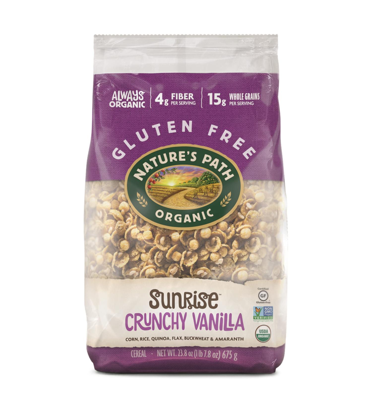 Nature's Path Organic Gluten Free Vanilla Crunchy Cereal - 1.48 lbs | Non-GMO, Earth Friendly Packaging | 15g Whole Grains, 4g Fiber - Buy Online on GoSupps.com