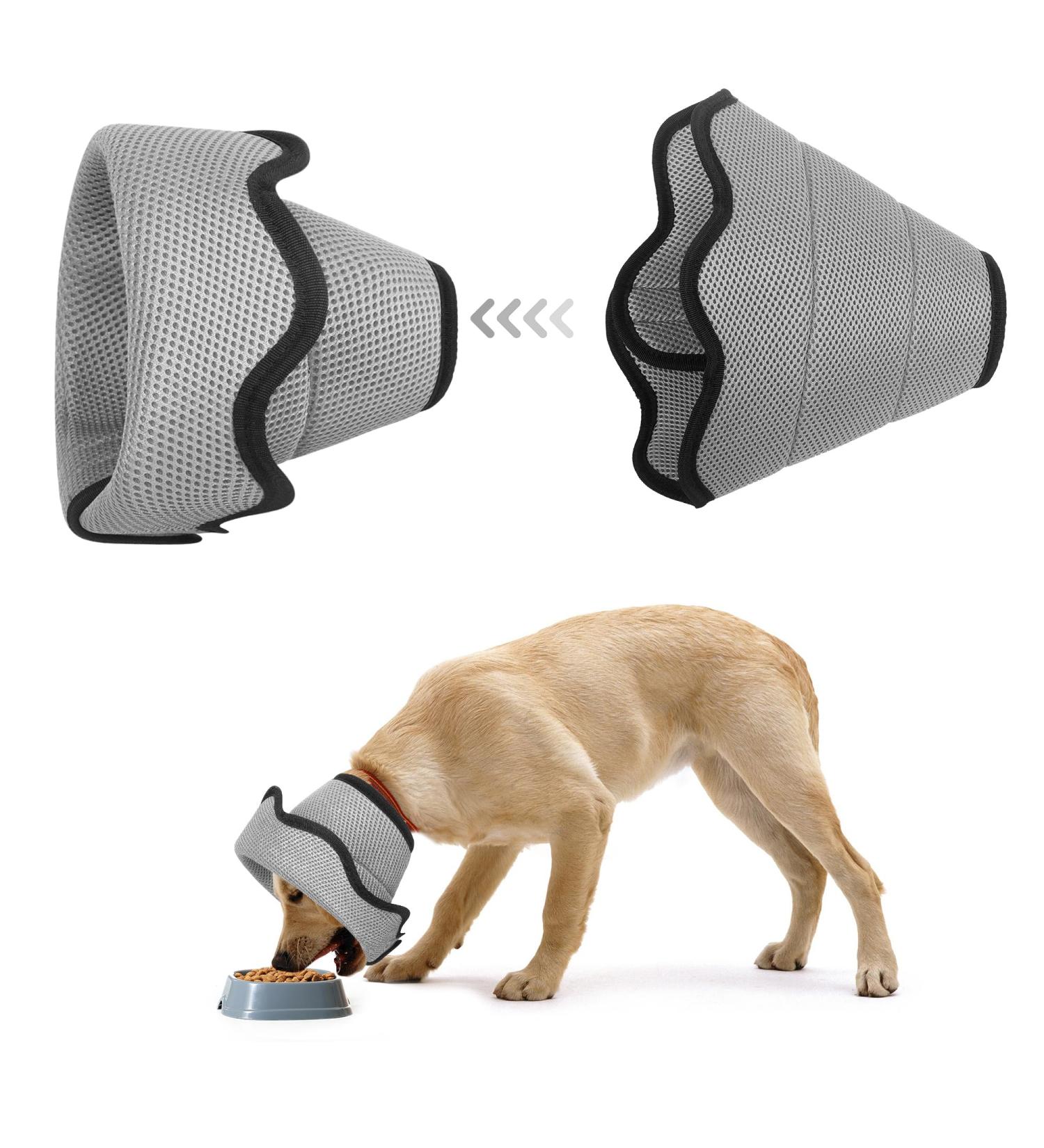 Buy Lollanda Rescue Dog Lick Protection Collar - Adjustable Recovery Collar for Dogs (M) - Soft Fabric Anti-Bite Protection After Surgery - International Shipping Available - Buy Online on GoSupps.com