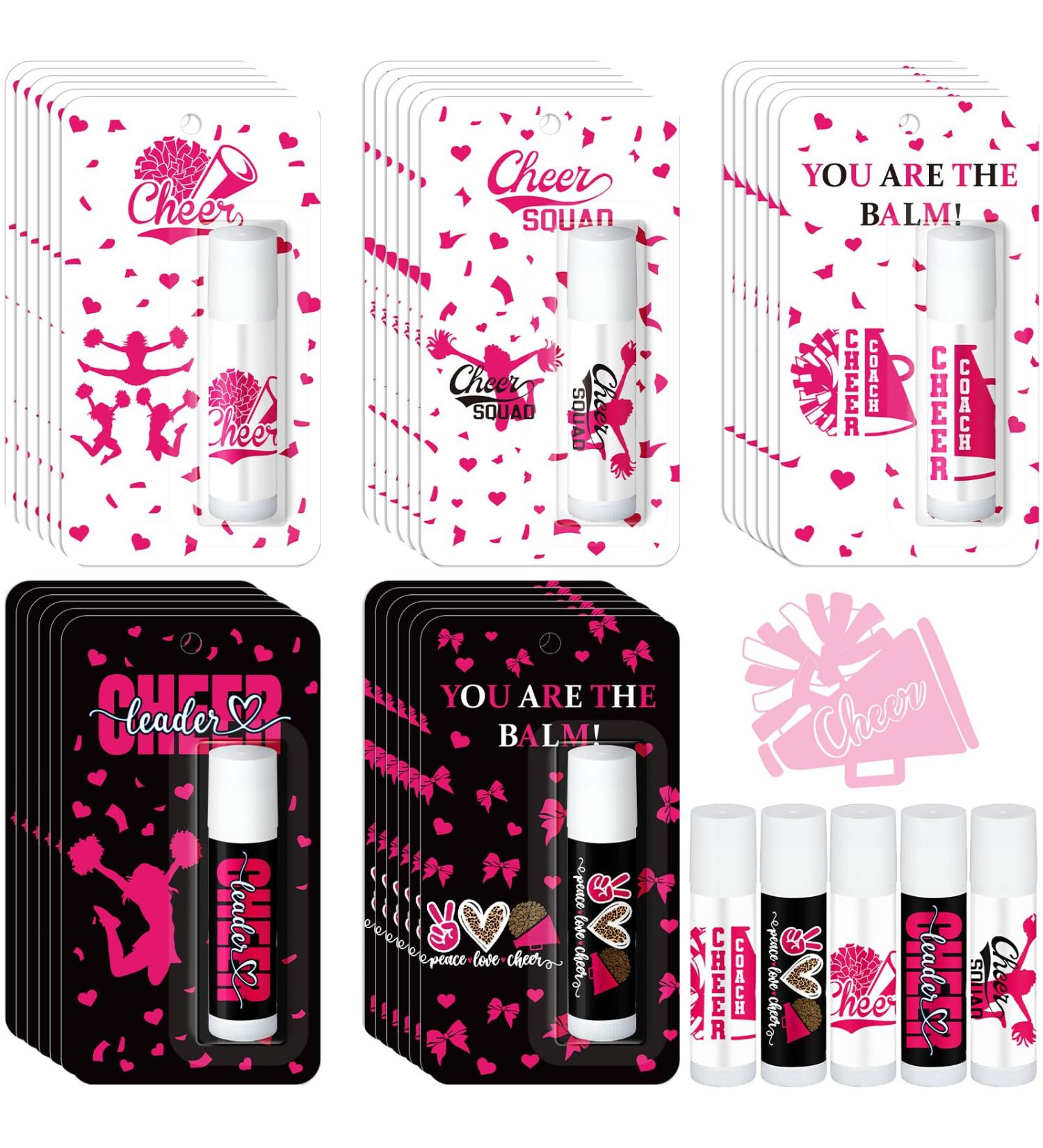 Loopeer 30 Pcs Pink Velantine Cheers Lip Balm Cheer Teams Gifts Bulk Cheerleaders Party Stuff Cheerleading Camp Gifts Bulk for Cheerleaders Velantine Party Favors Stocking Stuffers - Buy Online on GoSupps.com