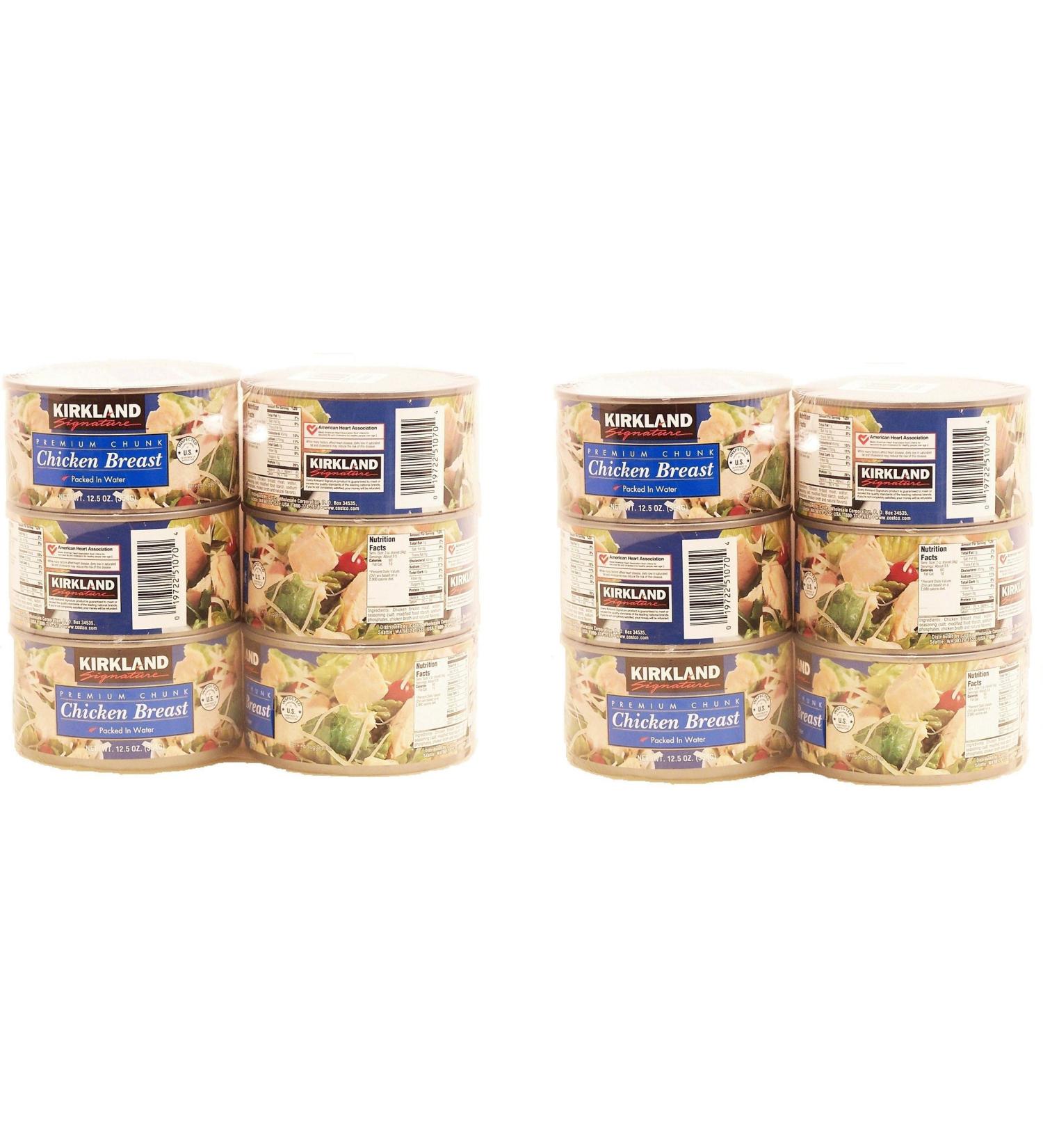 Kirkland Signature Premium Chunk Chicken Breast Packed in Water, 12.5 Ounce, 12 count 12.5 Ounce (Pack of 12)