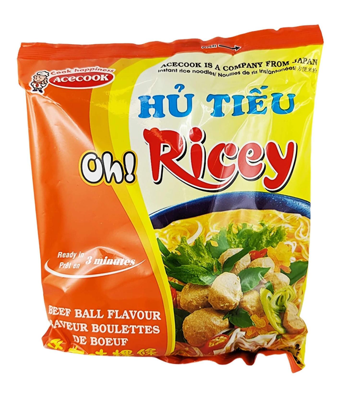 rumarkt Acecook Hu Tieu Pack of 24 Instant Rice Pasta Beef Balls (24 x 70g)