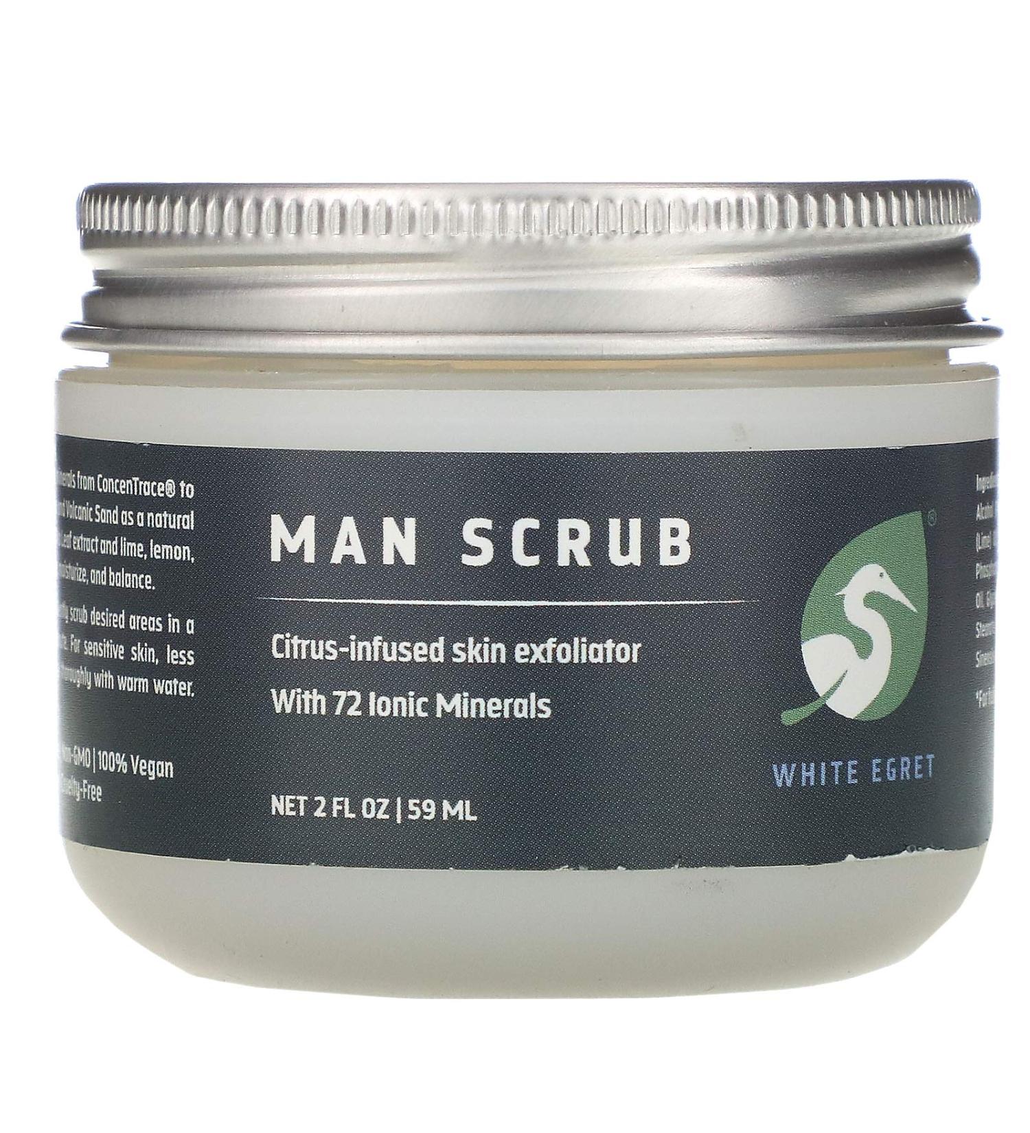 White Egret Man Scrub 2 oz - Exfoliating Personal Care for Men - Buy Online on GoSupps.com