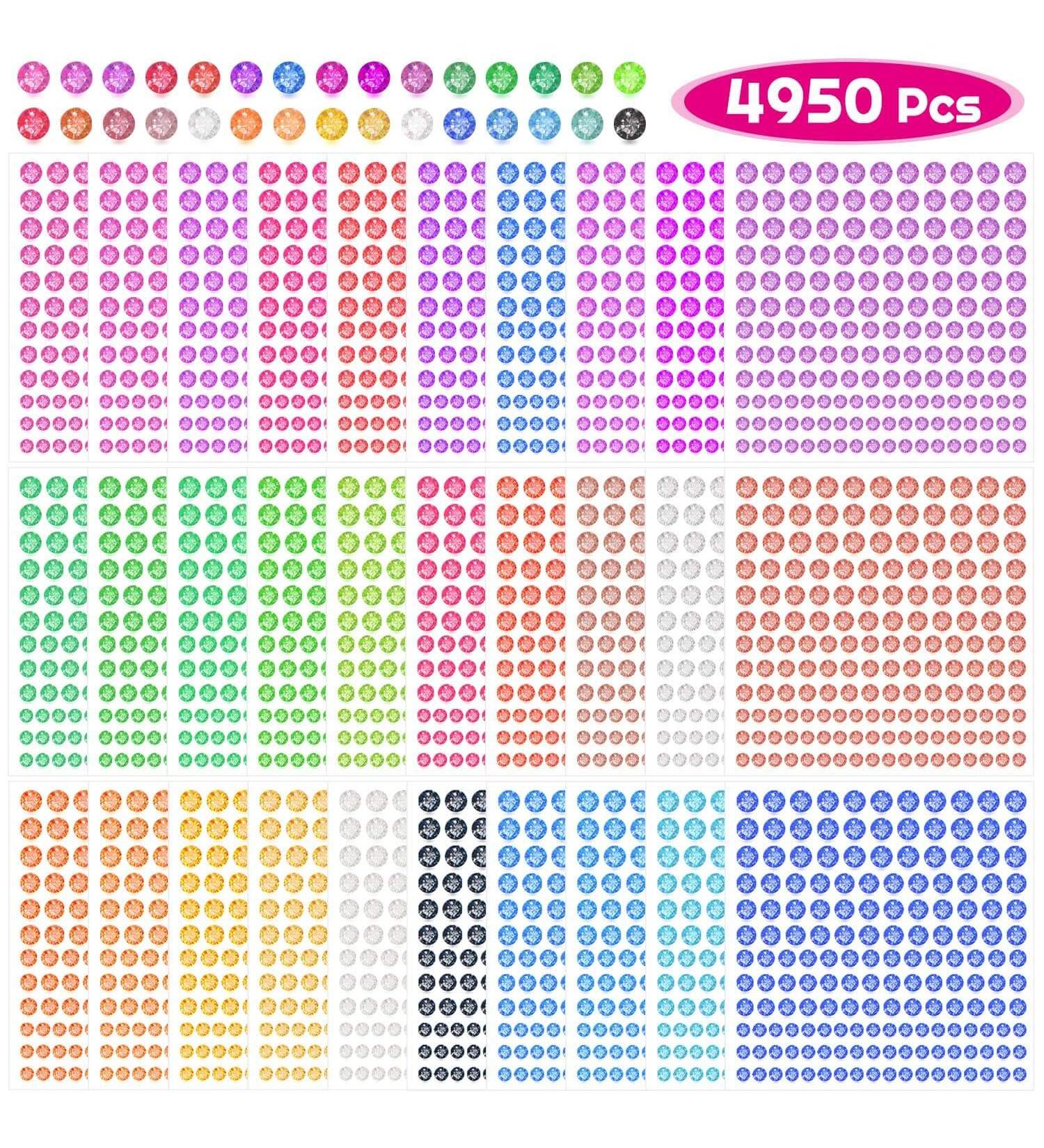 Anezus Rhinestone Stickers - 4950pcs Self-Adhesive Stick on Gems for Crafts, Makeup, and Decorations - 30 Colors, 4 Sizes - Buy Online on GoSupps.com