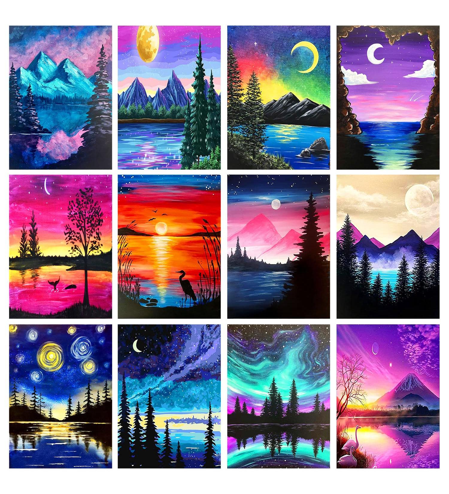 5D Diamond Painting Kits for Adults - Tiny Fun 12 Pack DIY Art Kit with Round Full Drill Diamonds for Home Decoration - 12x16 Inch - Buy Online on GoSupps.com