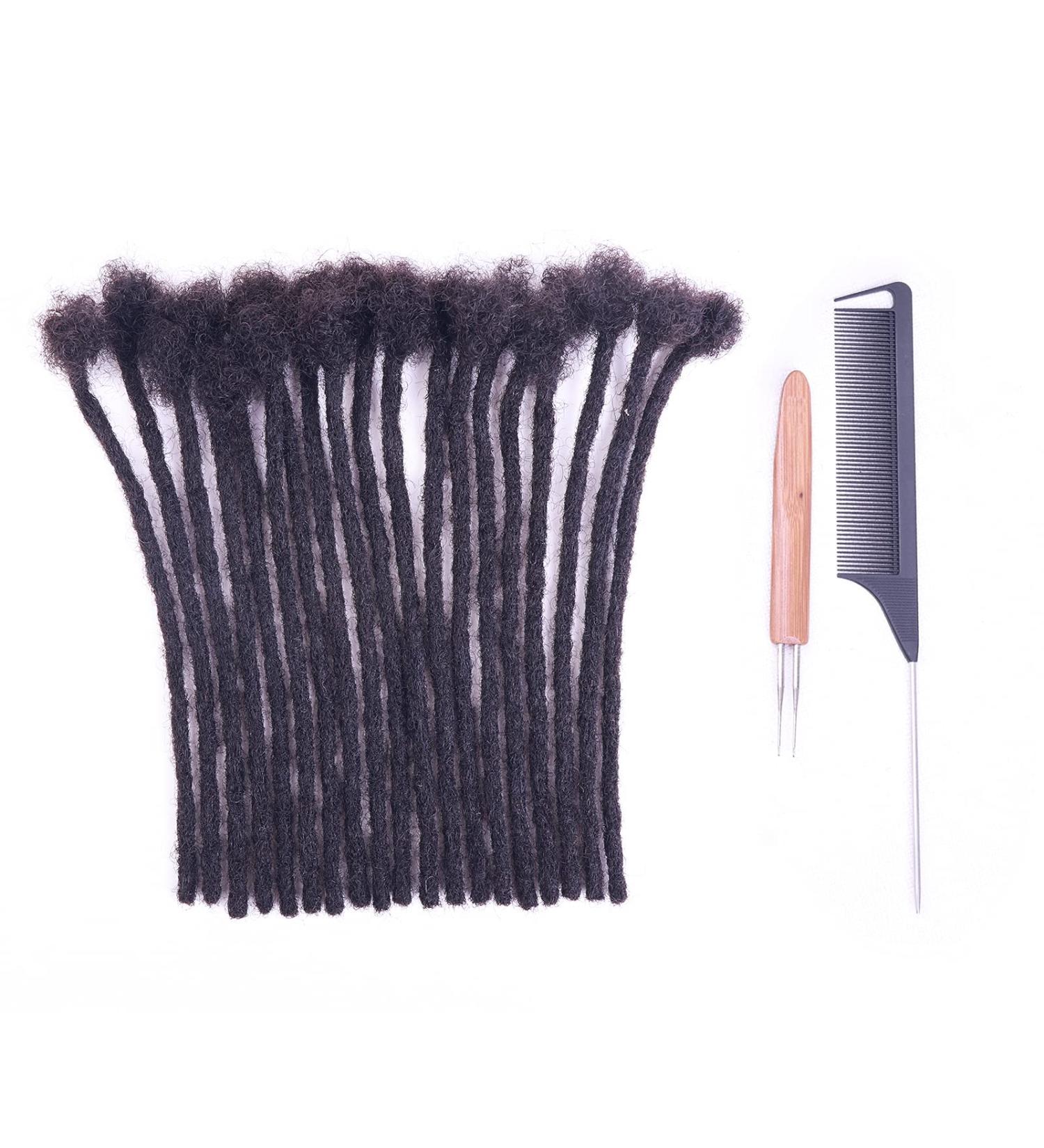 ADIASAI 0.4cm 100% Human Hair Loc Extensions 8 Inch - Handmade Dreadlock Extensions for Men Women Kids - Can Be Dyed and Bleached - Natural Black - 60 Locs - Buy Online on GoSupps.com