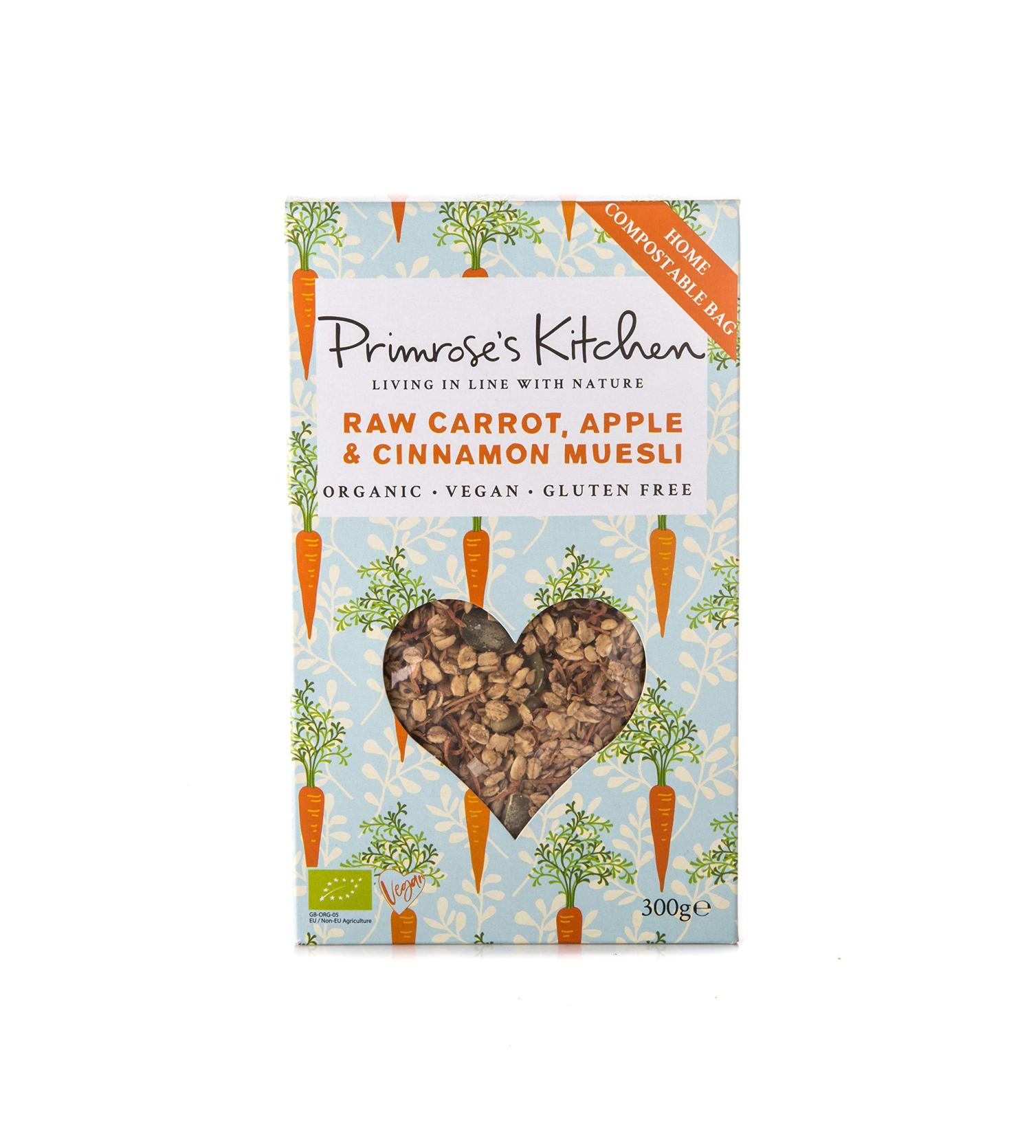 Primrose's Kitchen Organic Raw Carrot Apple And Cinnamon Muesli 300 g - Buy Online on GoSupps.com
