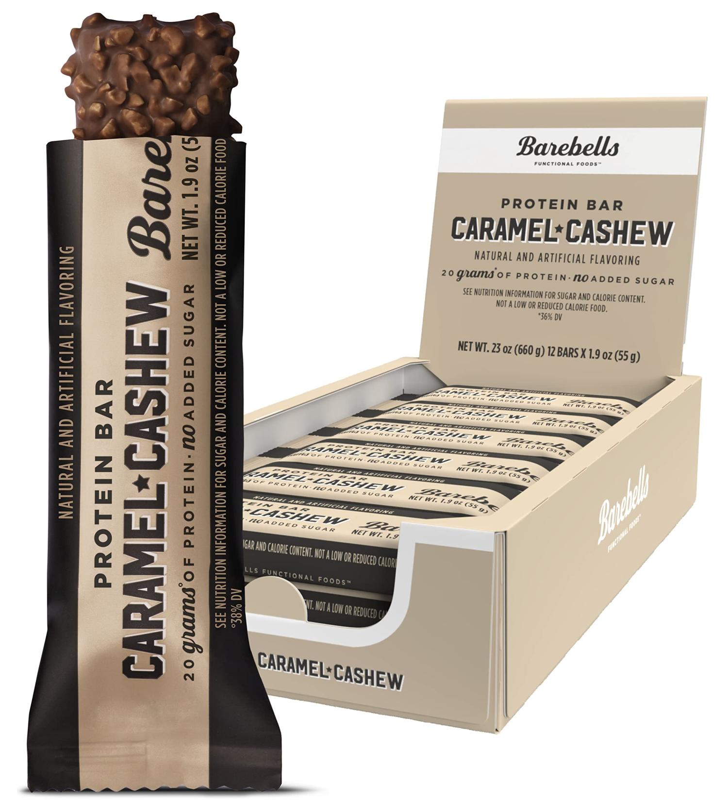 Buy Barebells Caramel Cashew Protein Bar - 12 x 55g | High Protein  Low Carb  Low Sugar Snack - Buy Online on GoSupps.com
