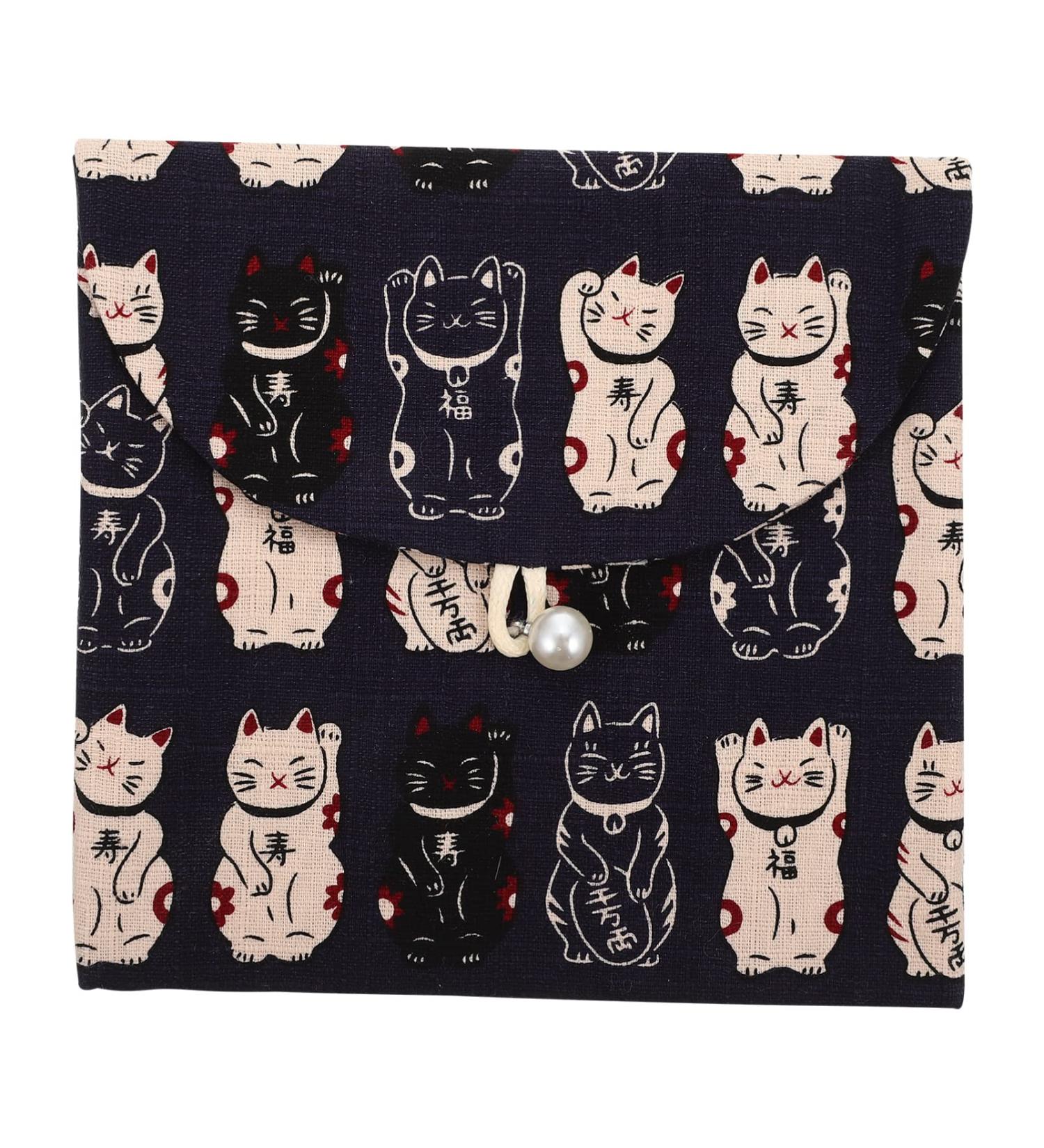 Ciieeo Lucky Cat Storage Pocket Holder - Blue Diaper Bag Insert for Breastfeeding & Travel | Japanese Cotton - Buy Online on GoSupps.com