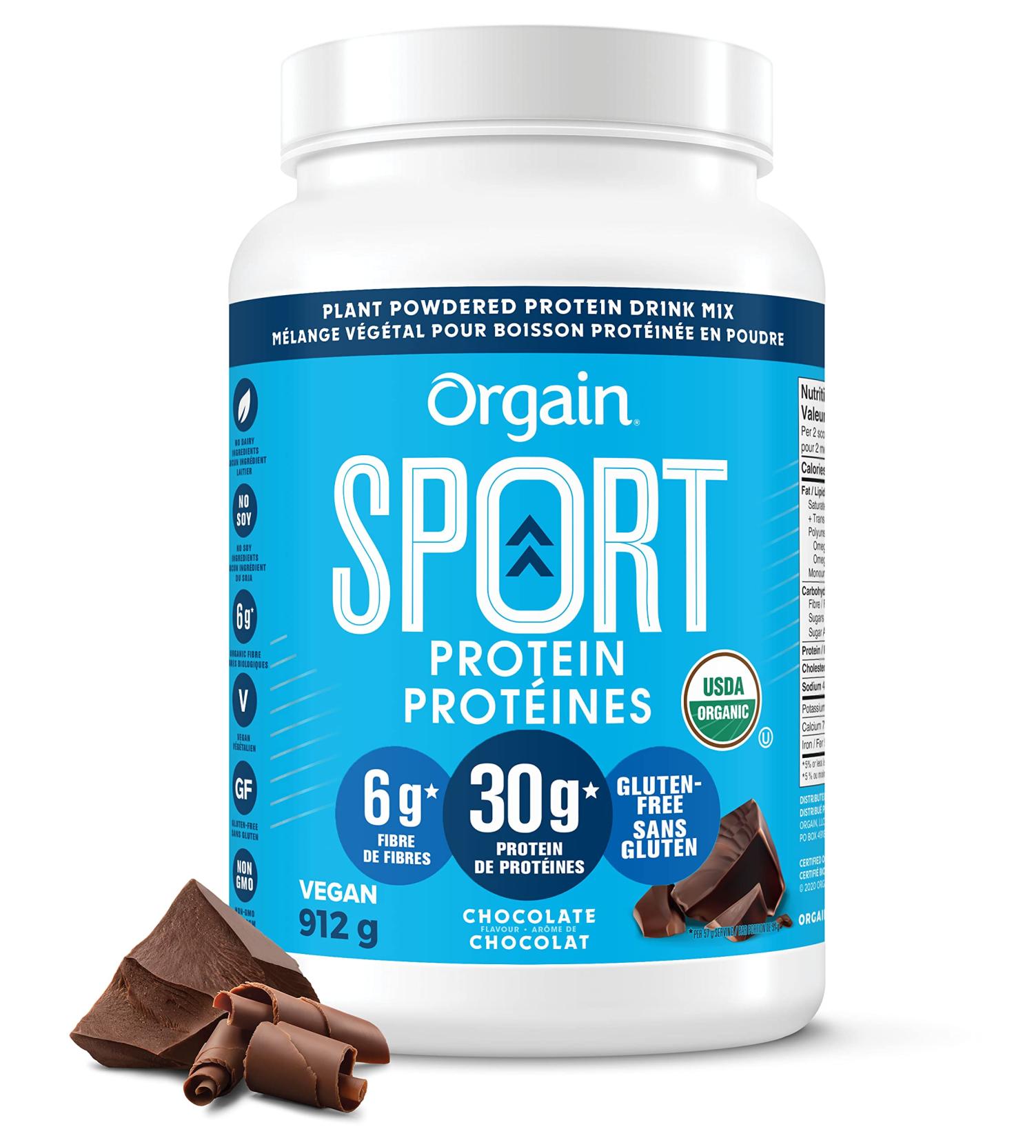 Orgain Nutrition Organic Sport Protein Powder - Chocolate 2.01 LB Chocolate 912 g (Pack of 1) - Buy Online on GoSupps.com